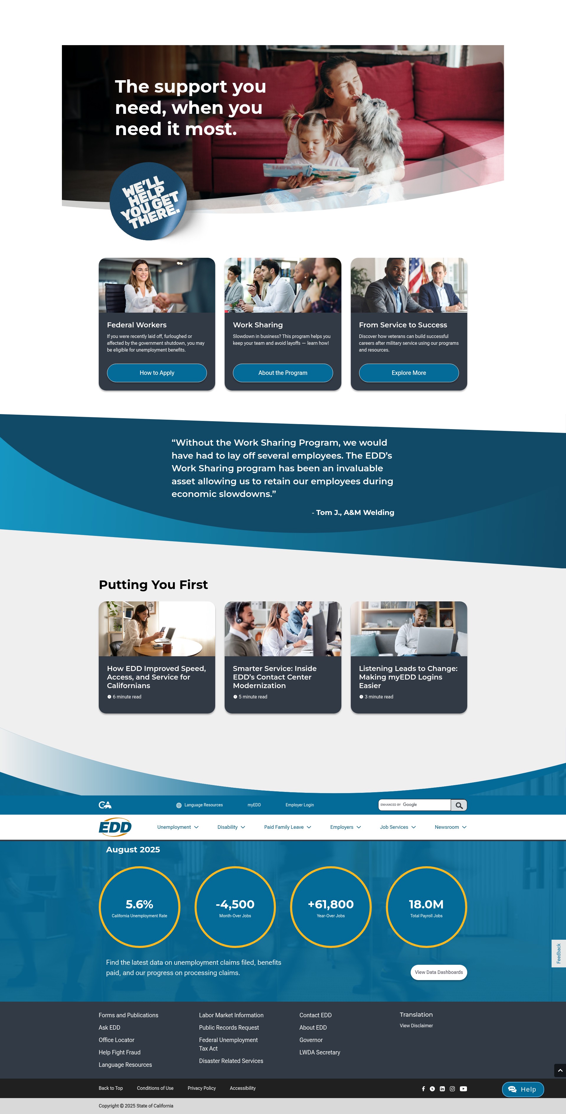 Screenshot of edd.ca.gov