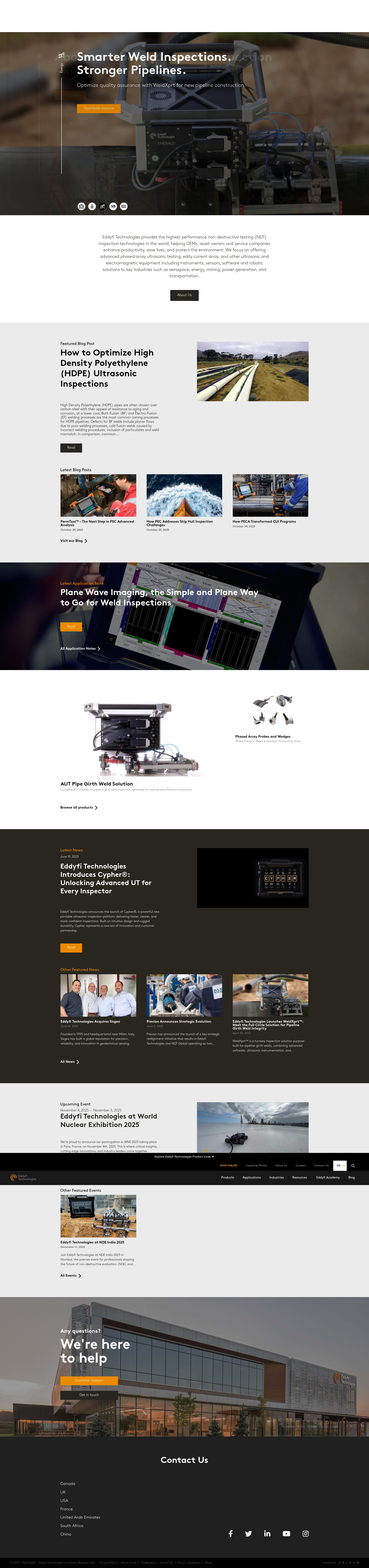Screenshot of eddyfi.com