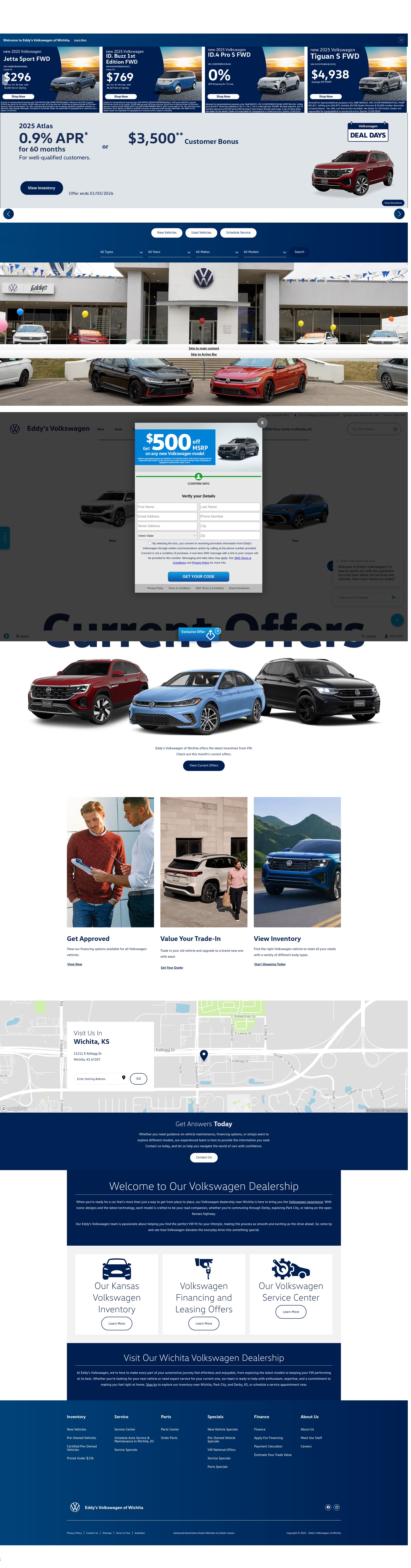 Screenshot of eddysvolkswagenofwichita.com