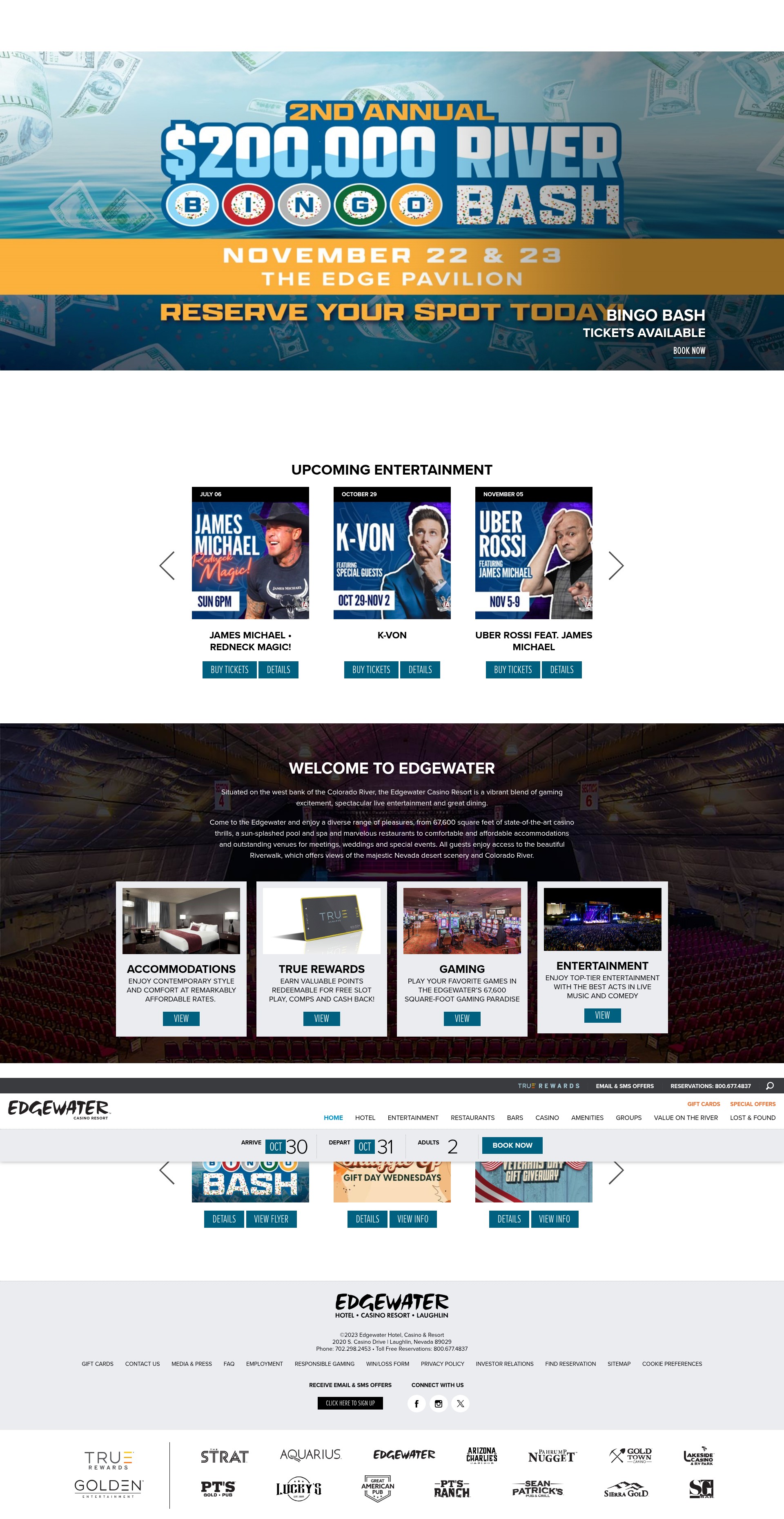 Screenshot of edgewater-casino.com