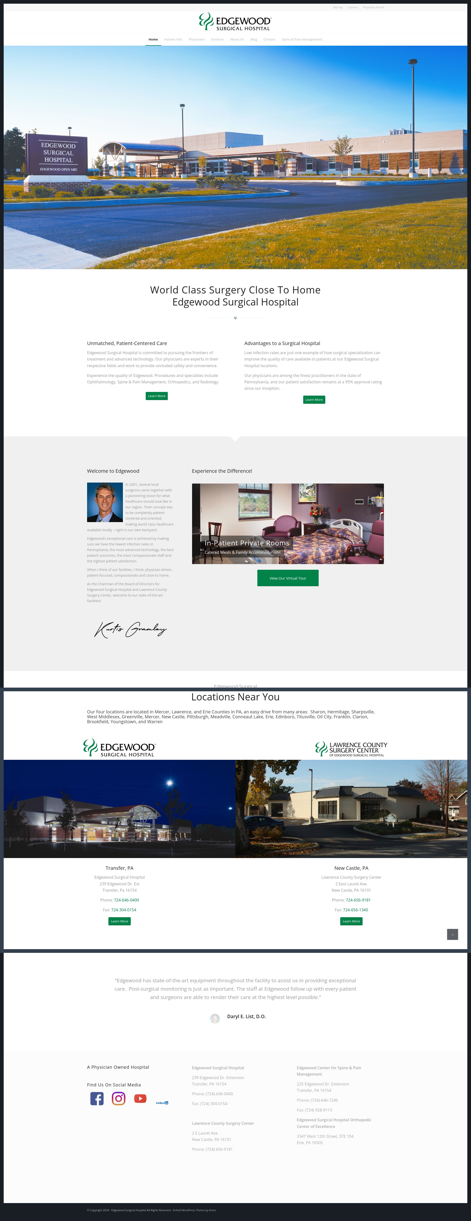 Screenshot of edgewoodsurgical.com
