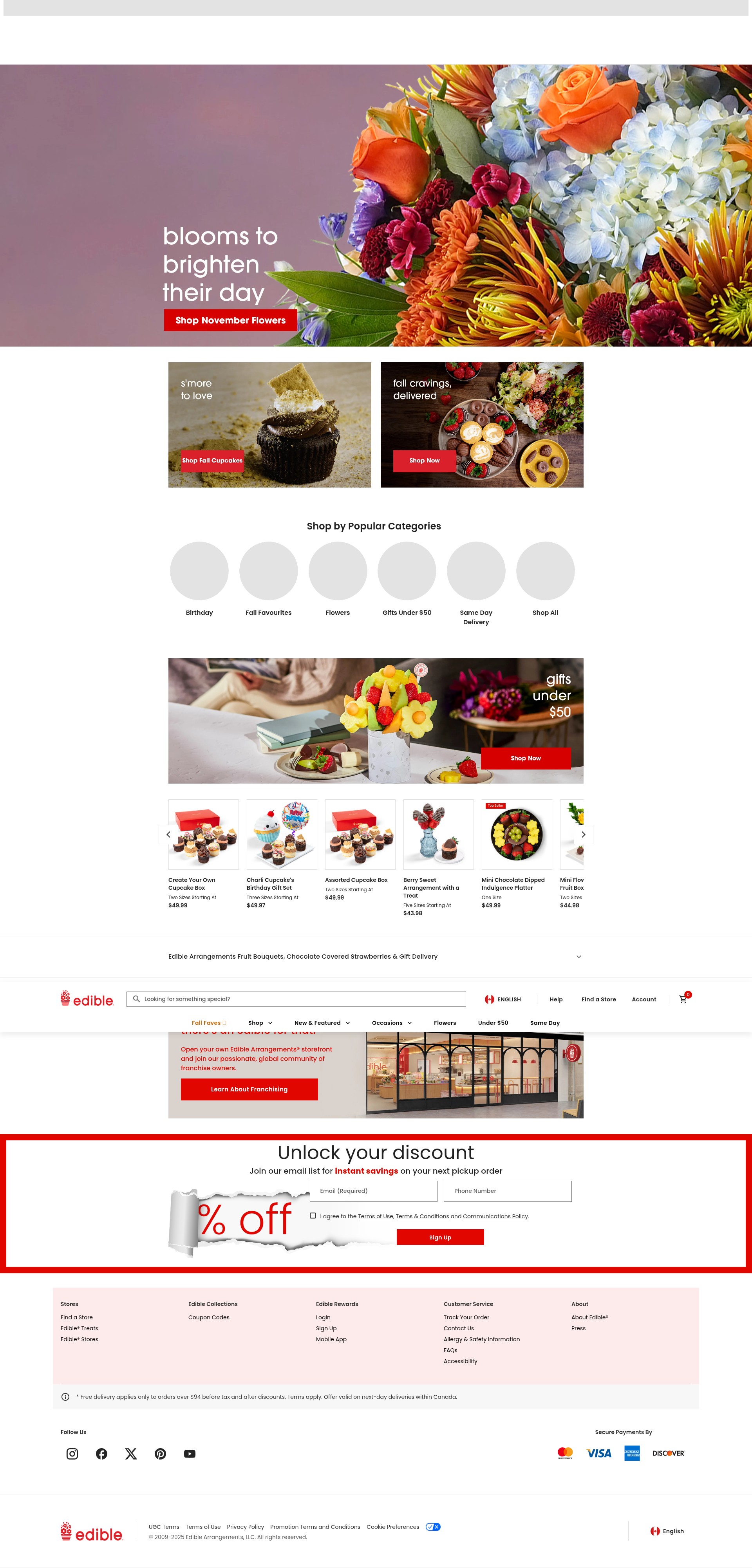 Screenshot of ediblearrangements.ca