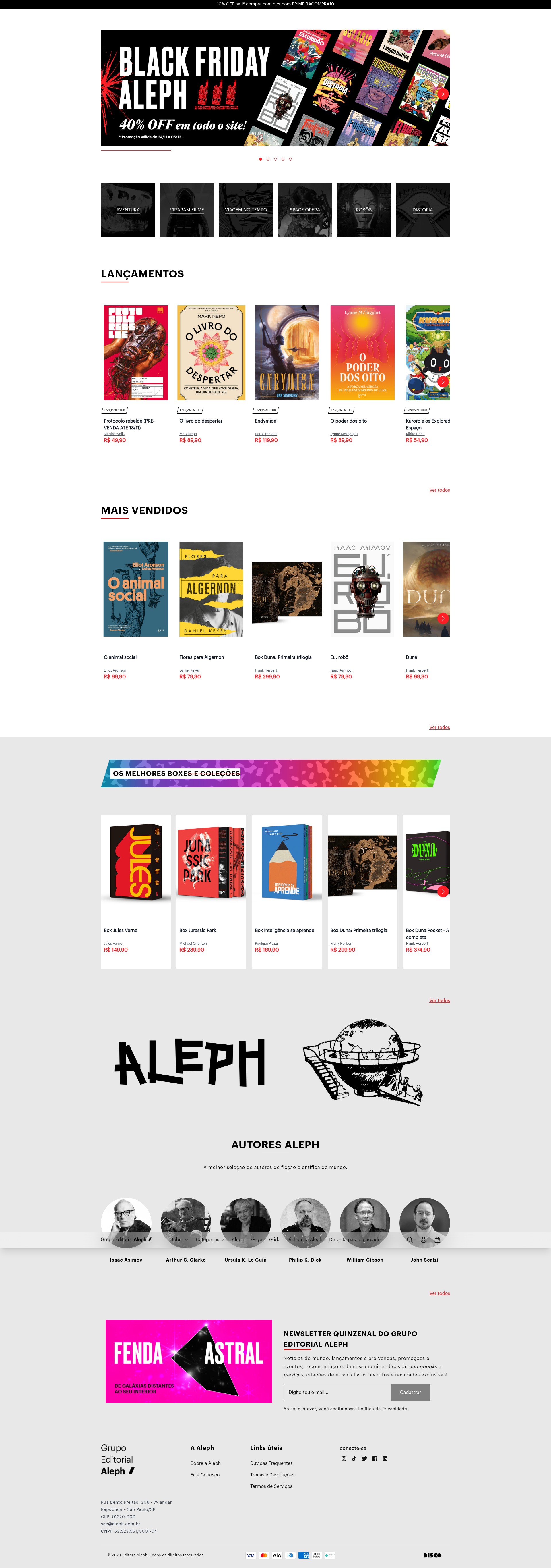 Screenshot of editoraaleph.com.br