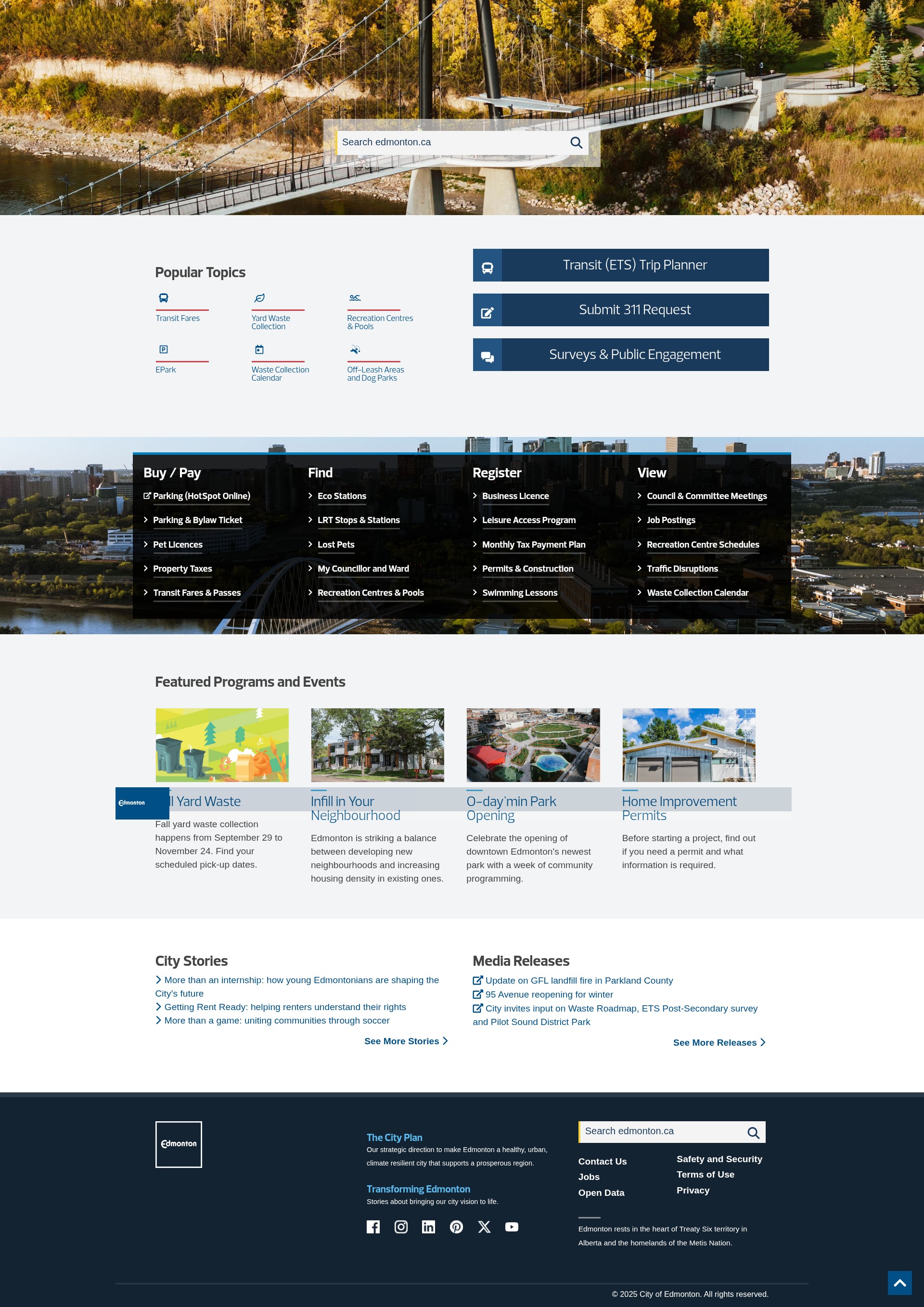 Screenshot of edmonton.ca