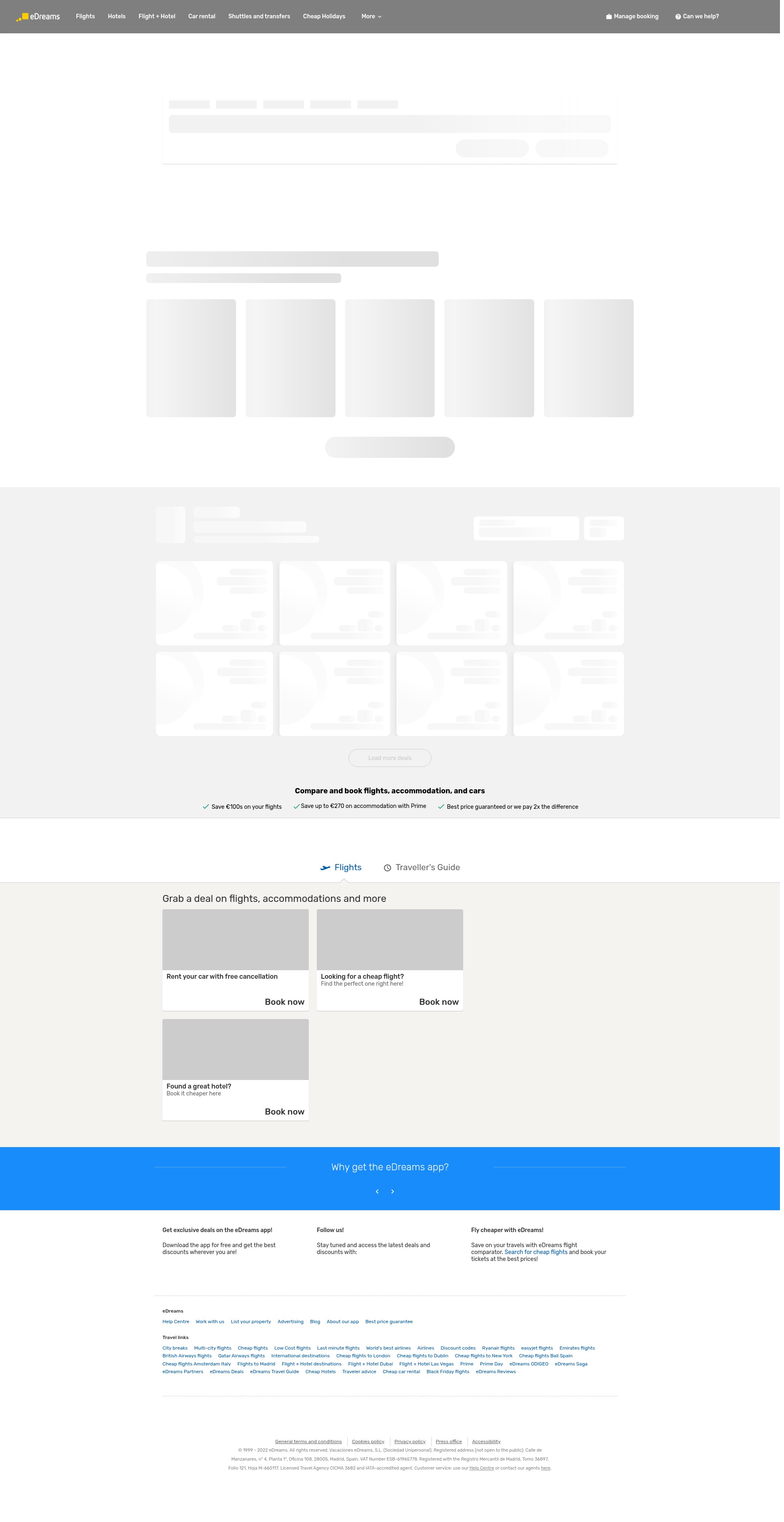 Screenshot of edreams.com