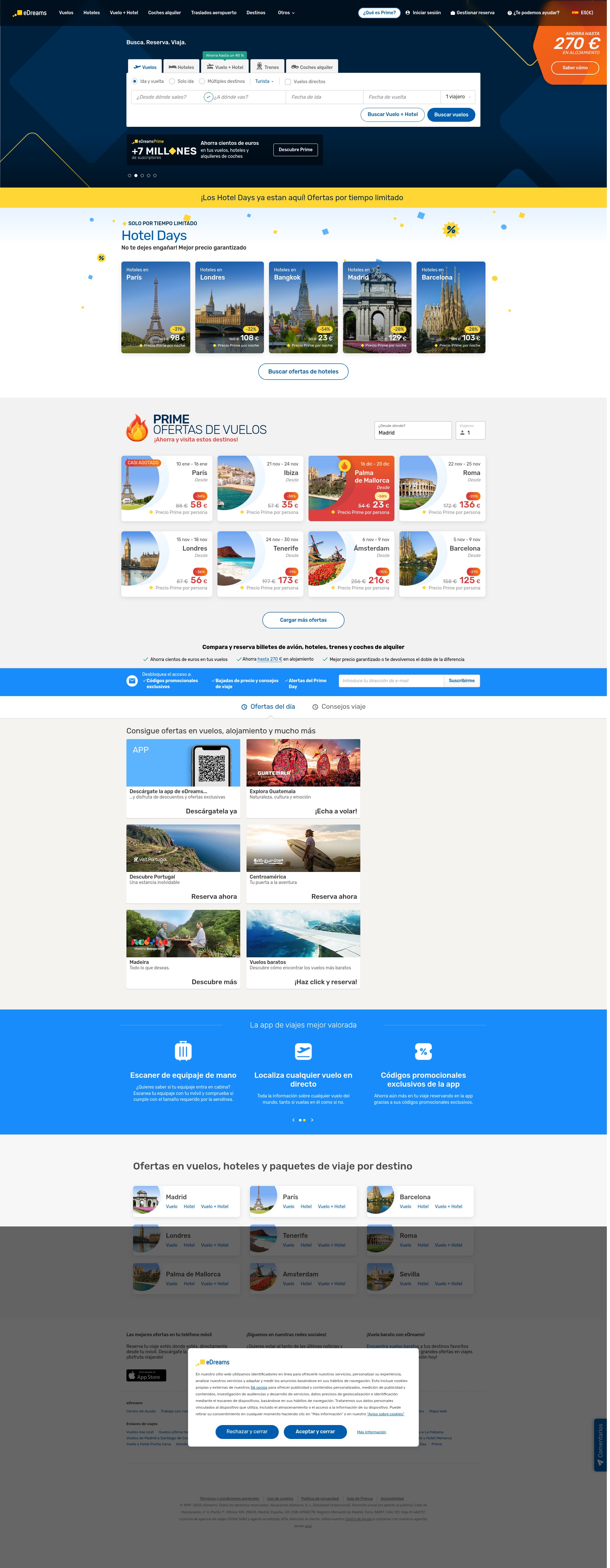 Screenshot of edreams.es