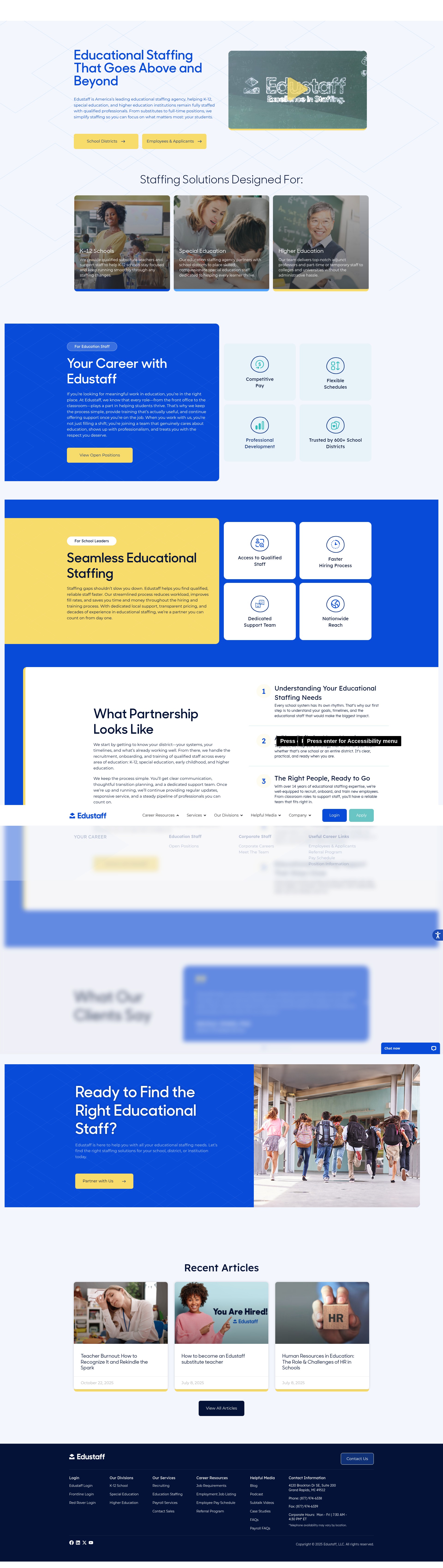 Screenshot of edustaff.org