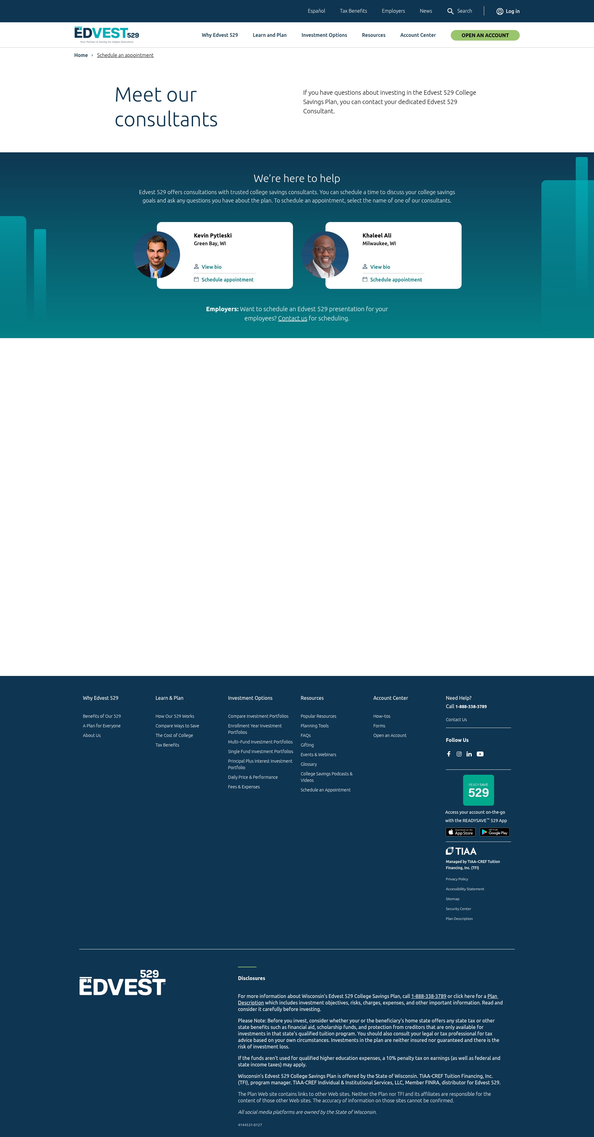 Screenshot of edvest.com