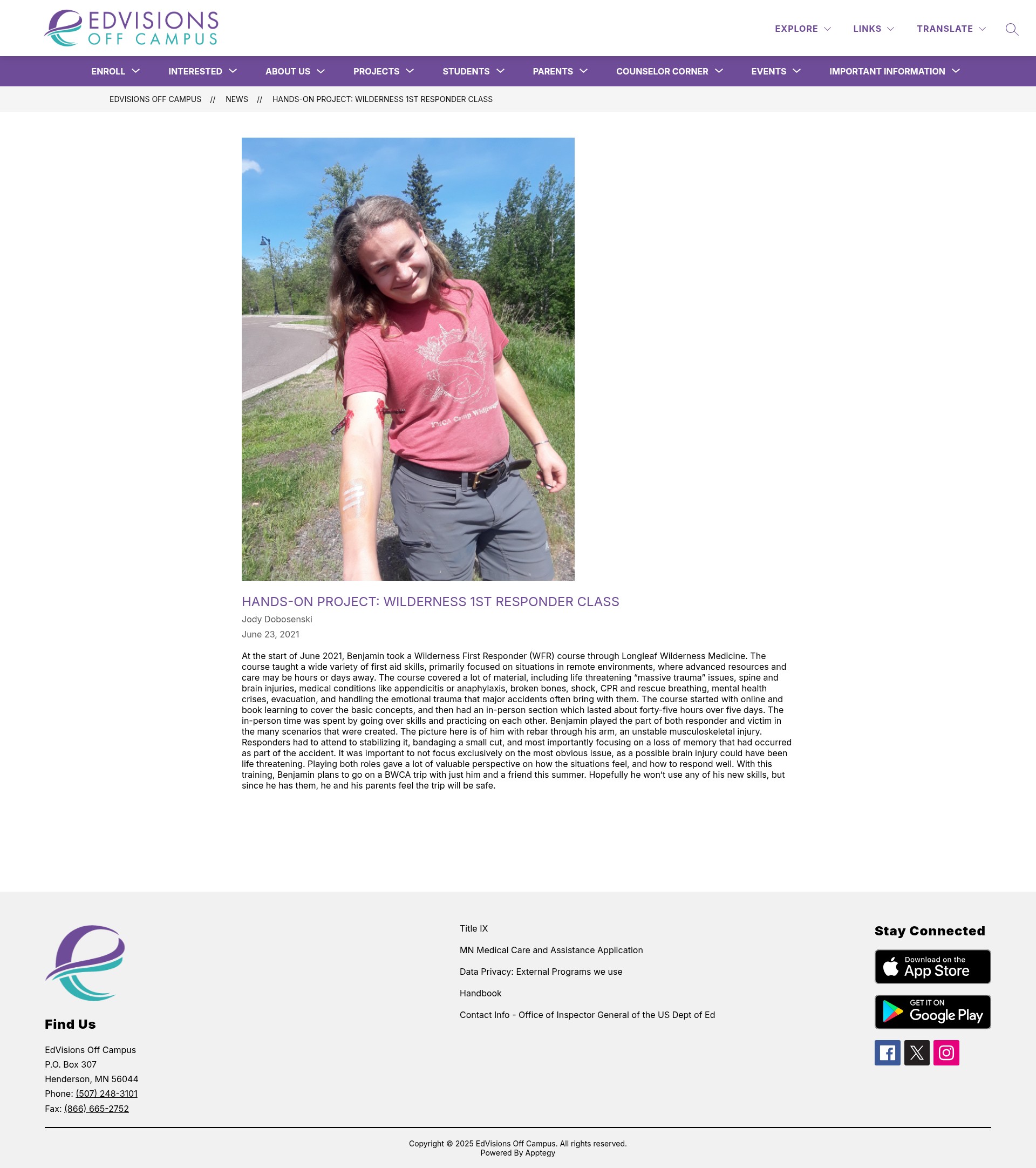 Screenshot of edvisionshighschool.com