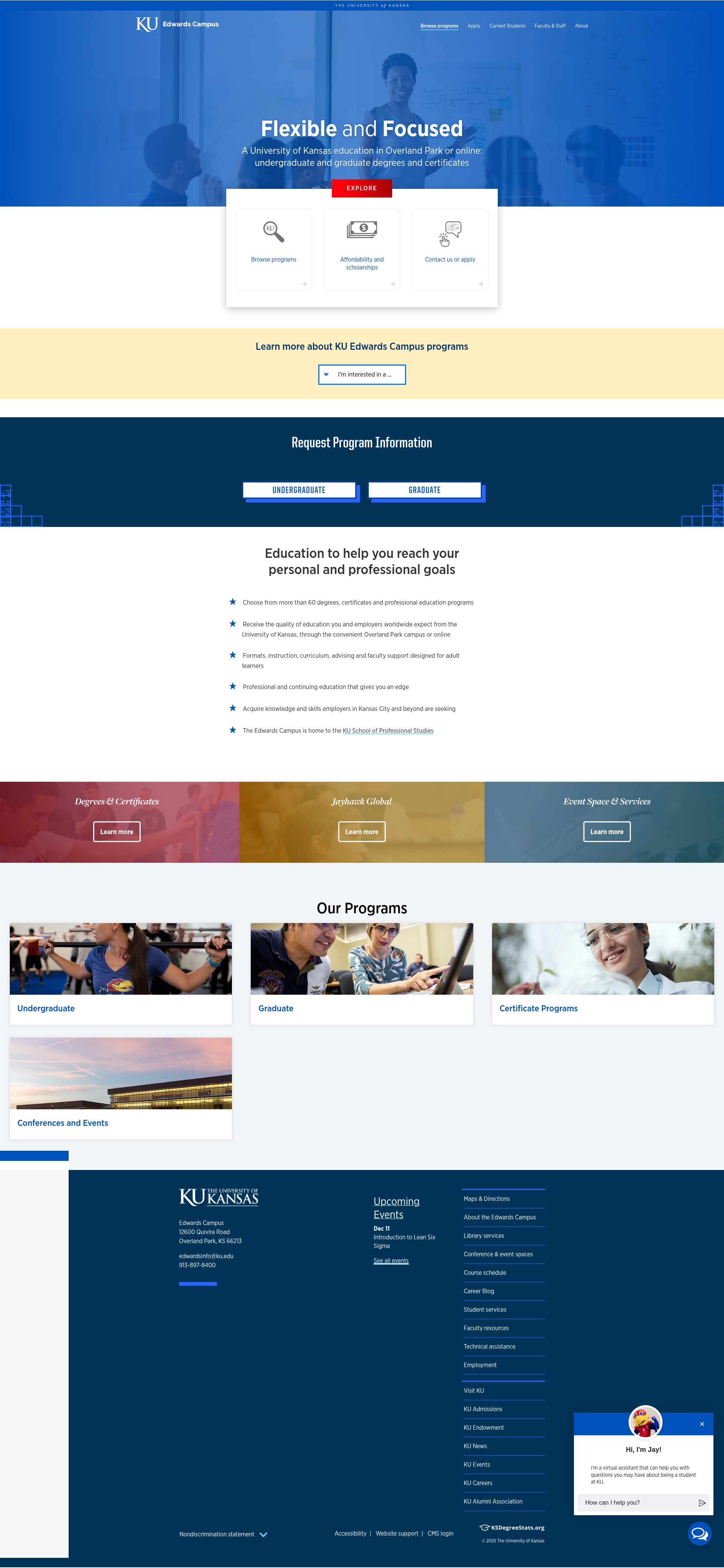 Screenshot of edwardscampus.ku.edu