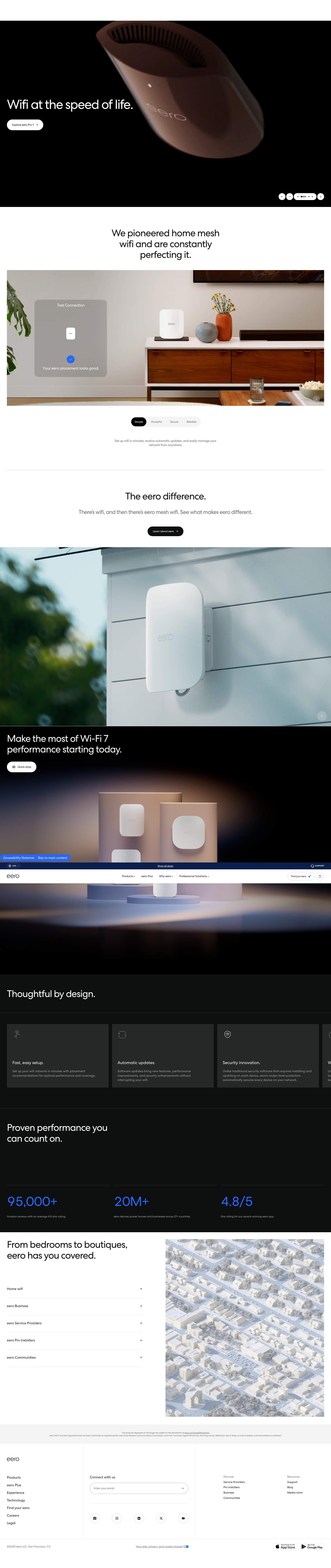 Screenshot of eero.com