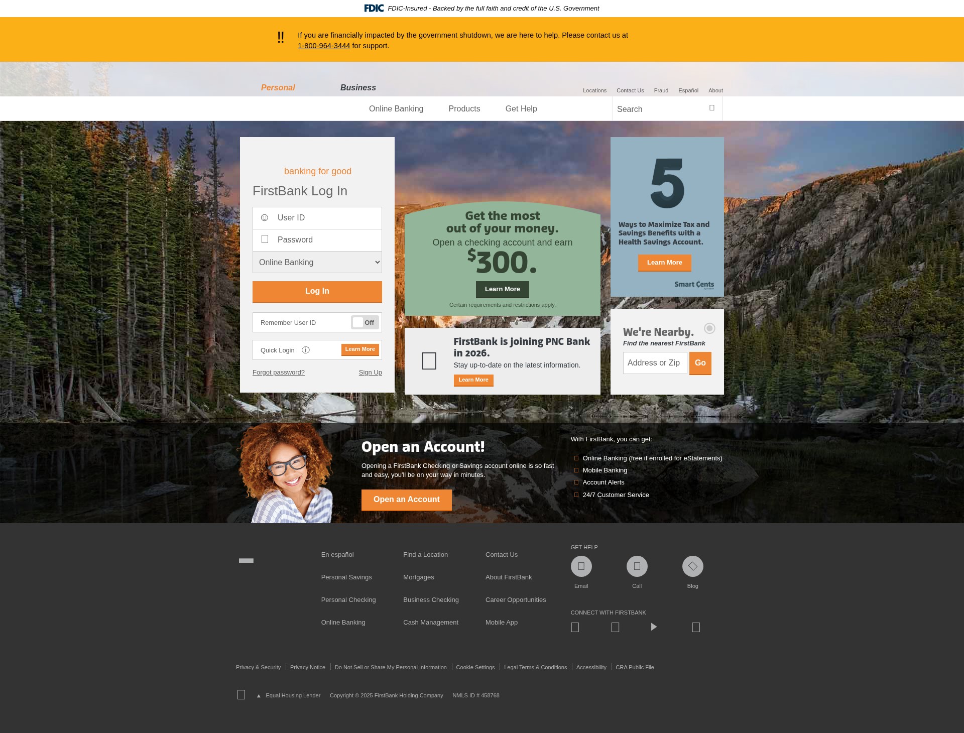 Screenshot of efirstbank.com