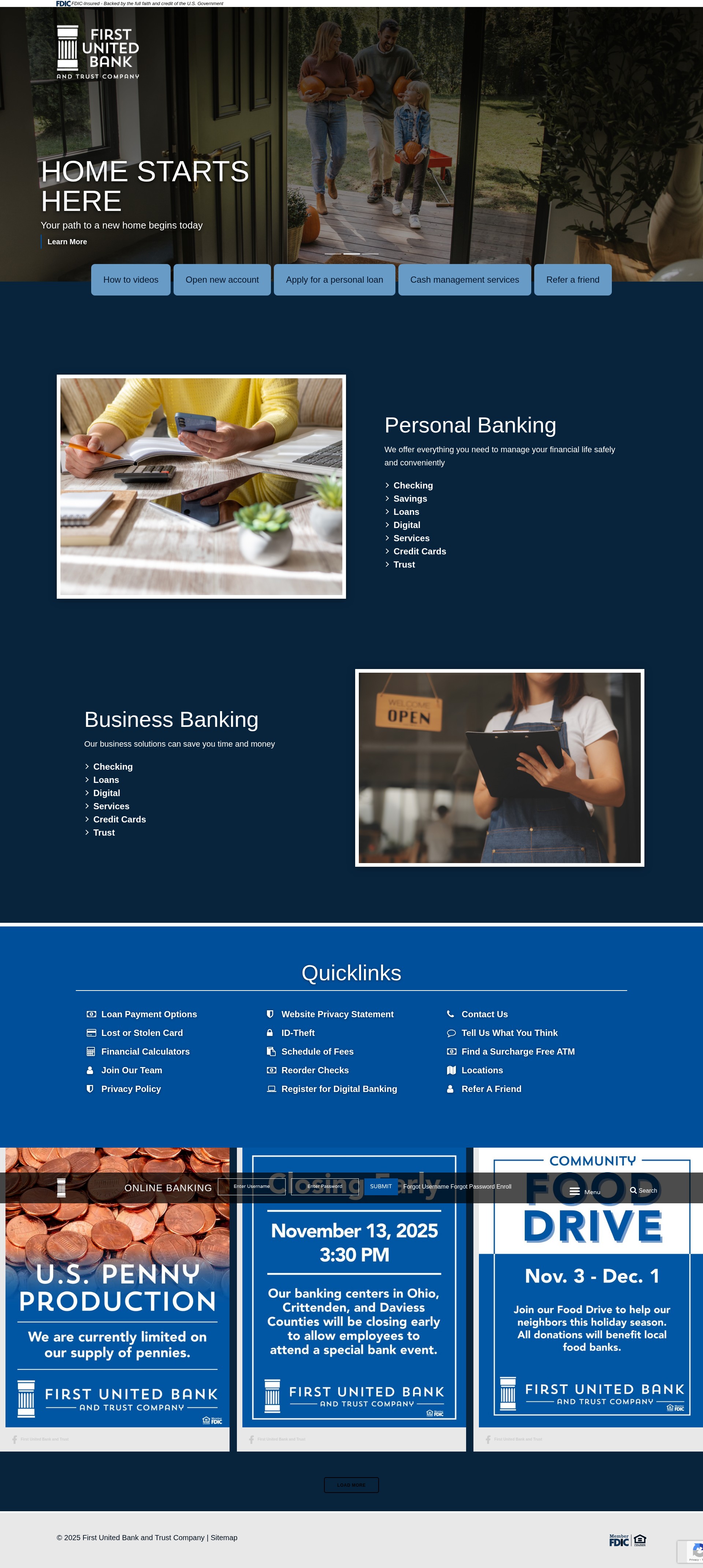 Screenshot of efirstunitedbank.com