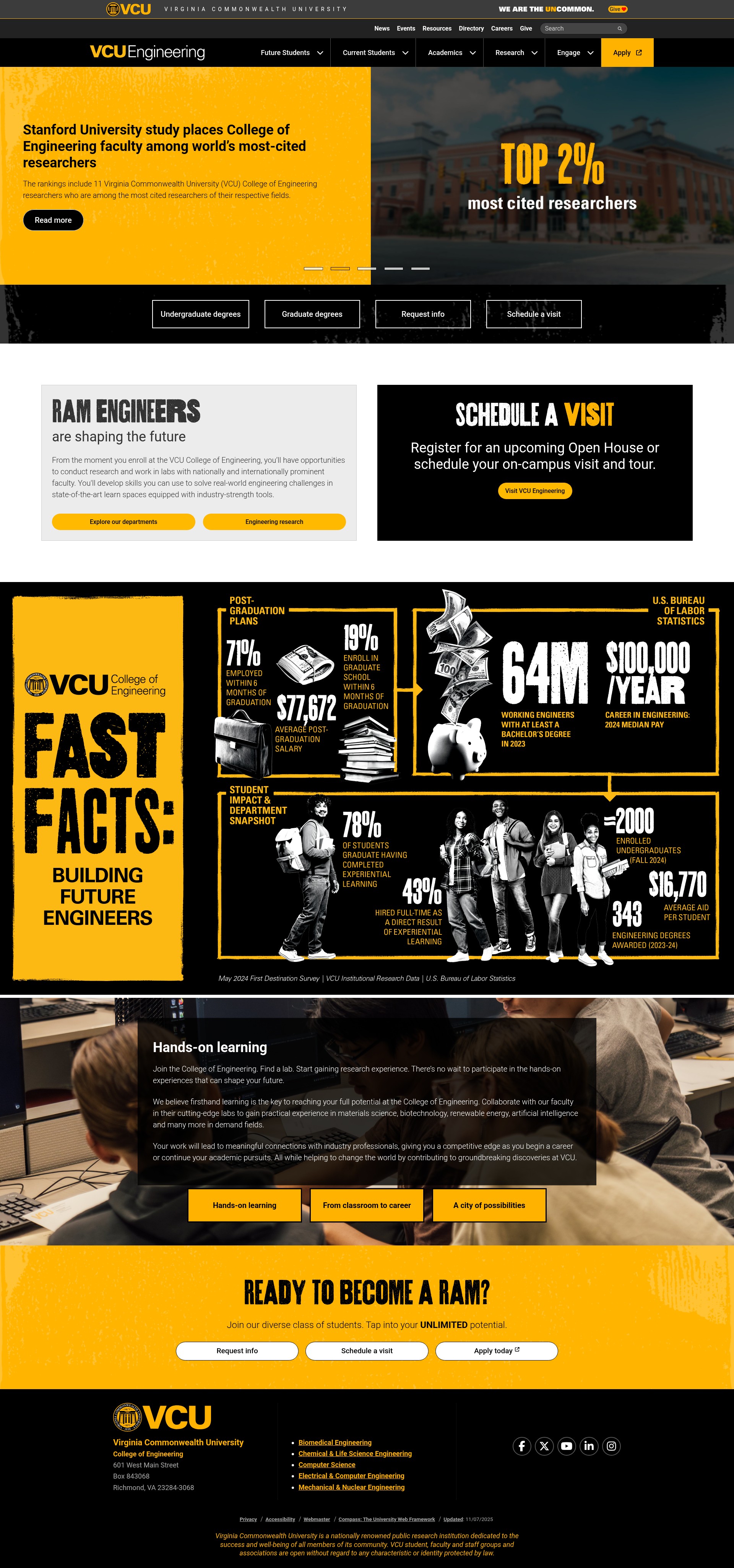 Screenshot of egr.vcu.edu