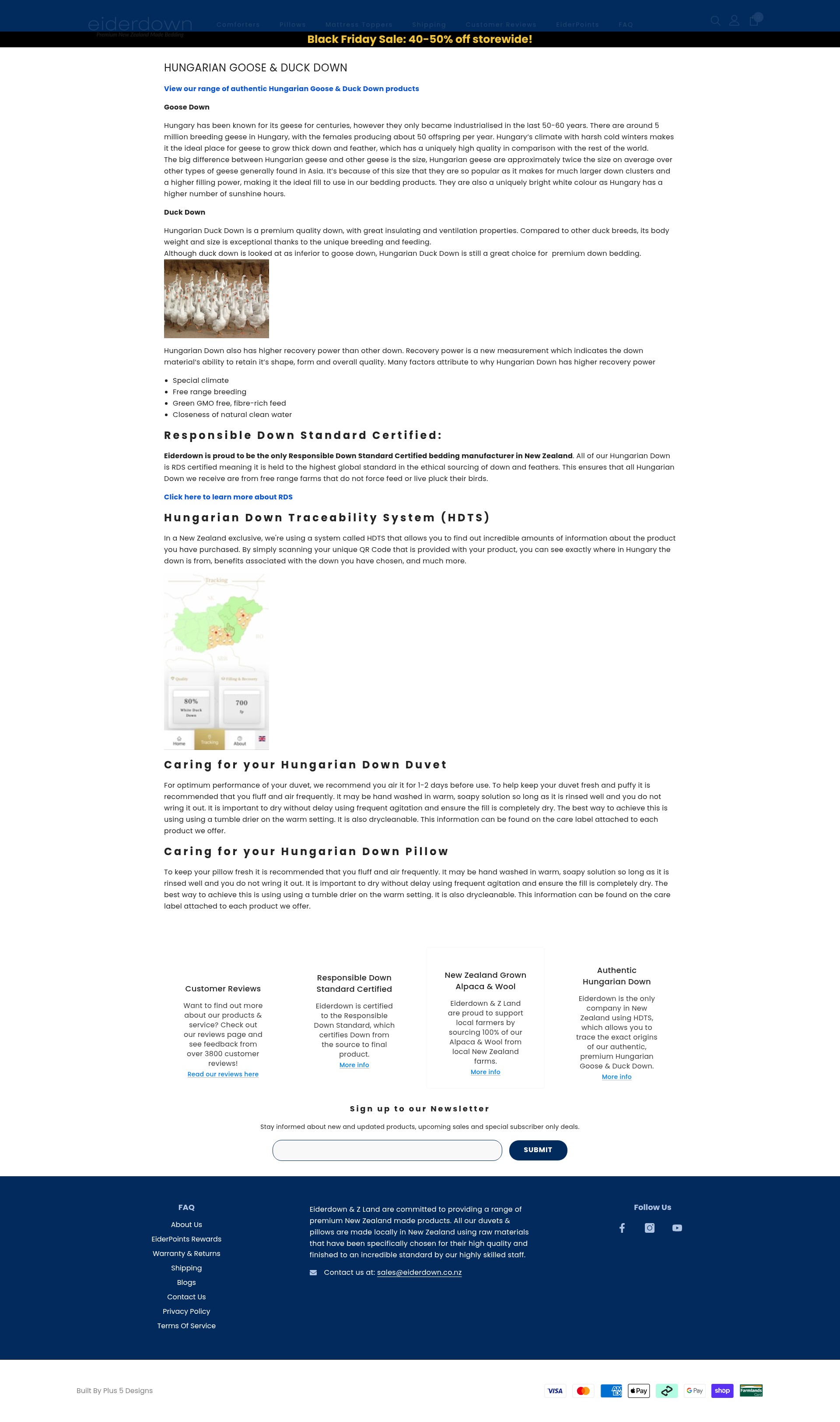 Screenshot of eiderdown.co.nz