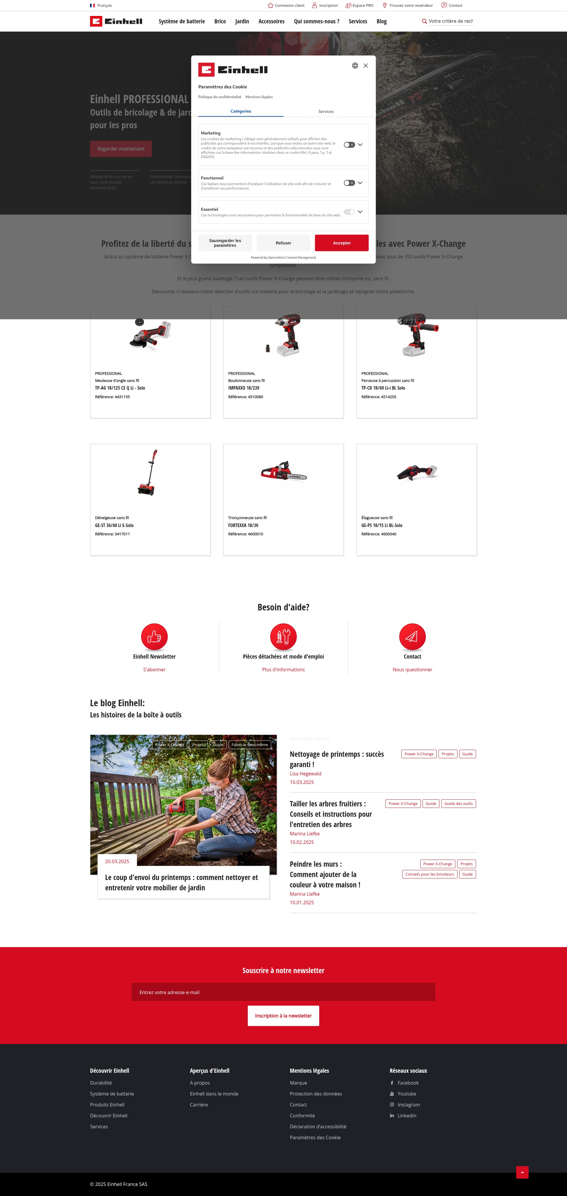 Screenshot of einhell.fr