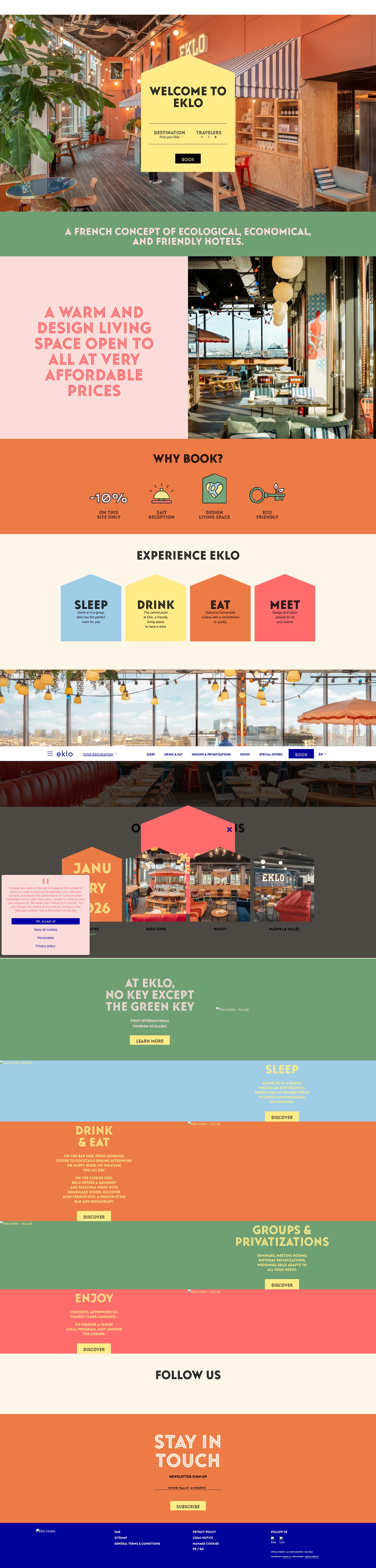 Screenshot of eklohotels.com