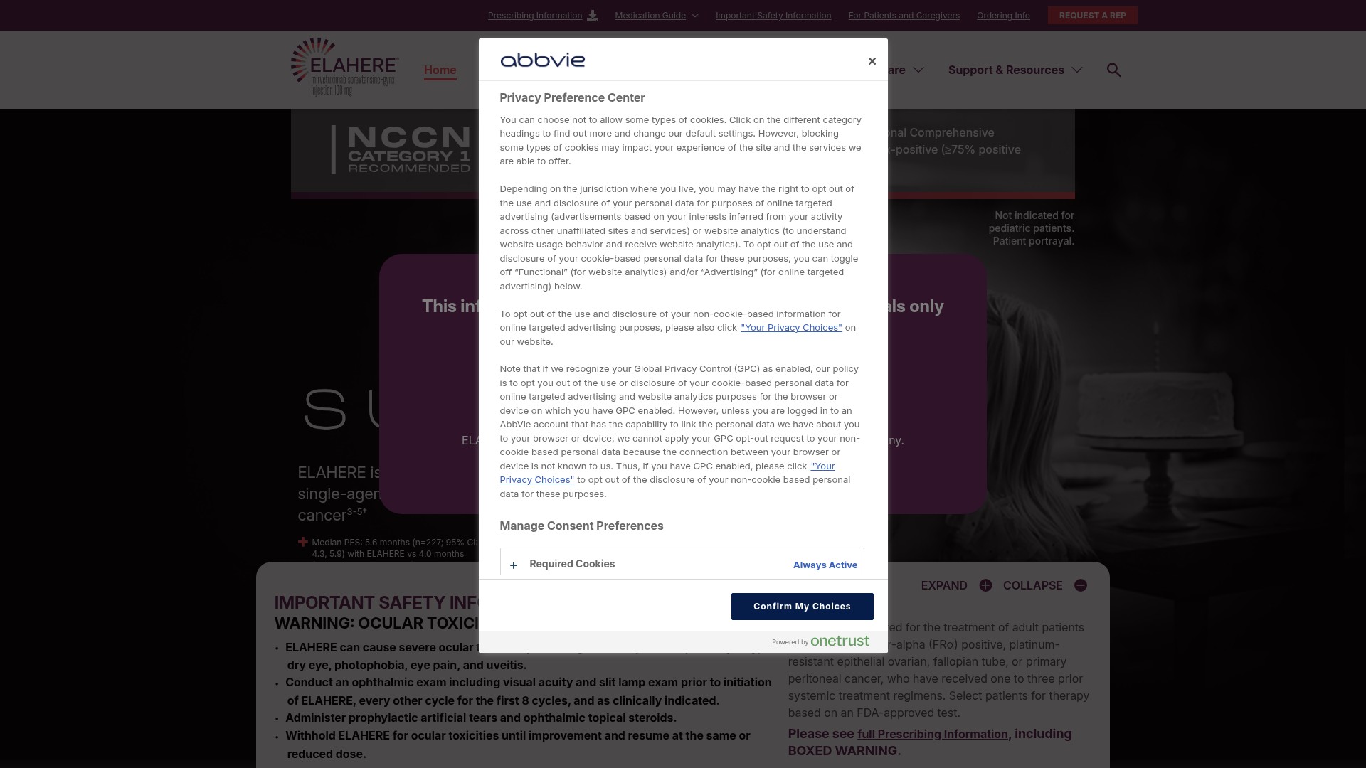 Screenshot of elaherehcp.com