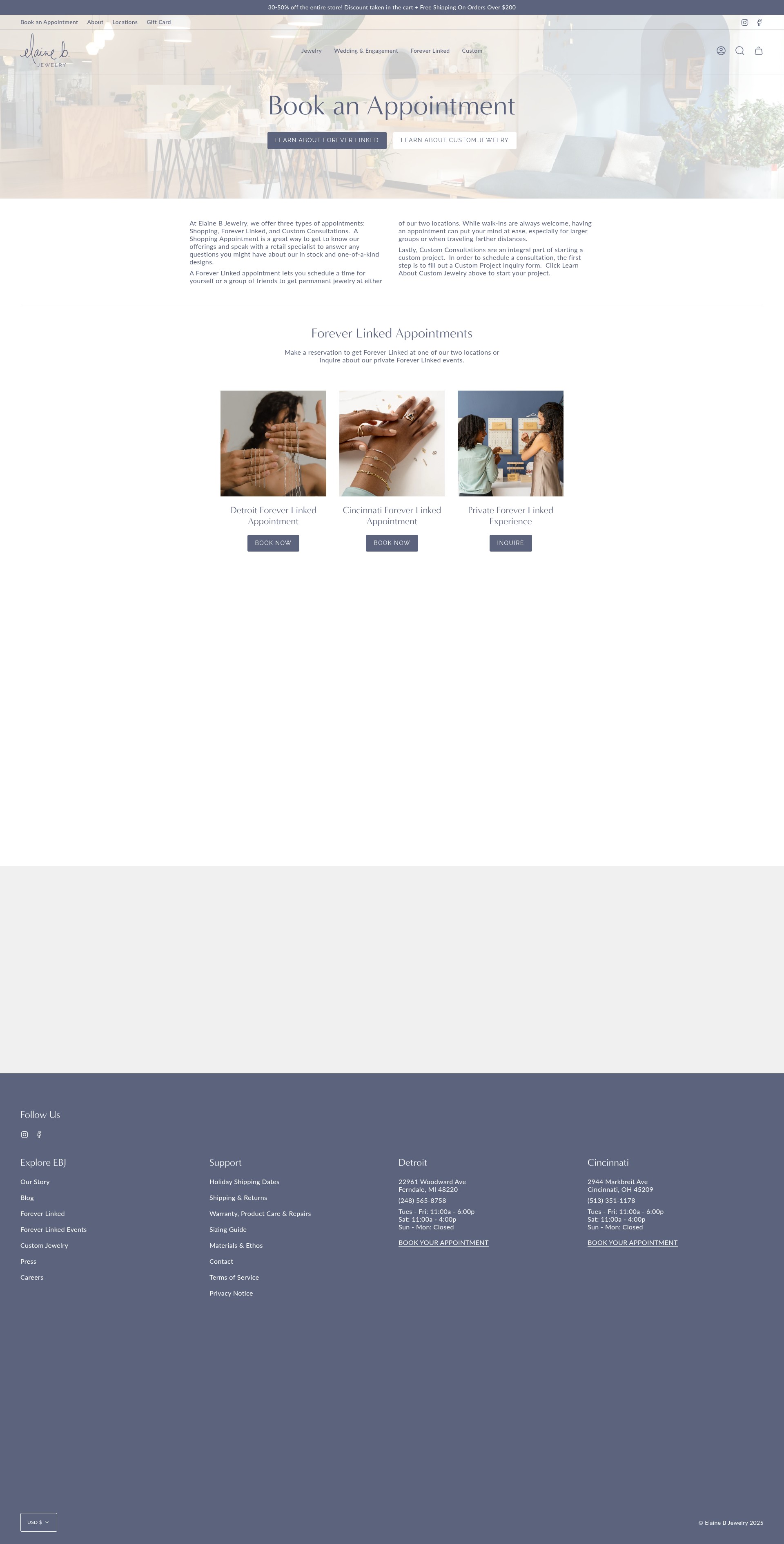 Screenshot of elainebjewelry.com