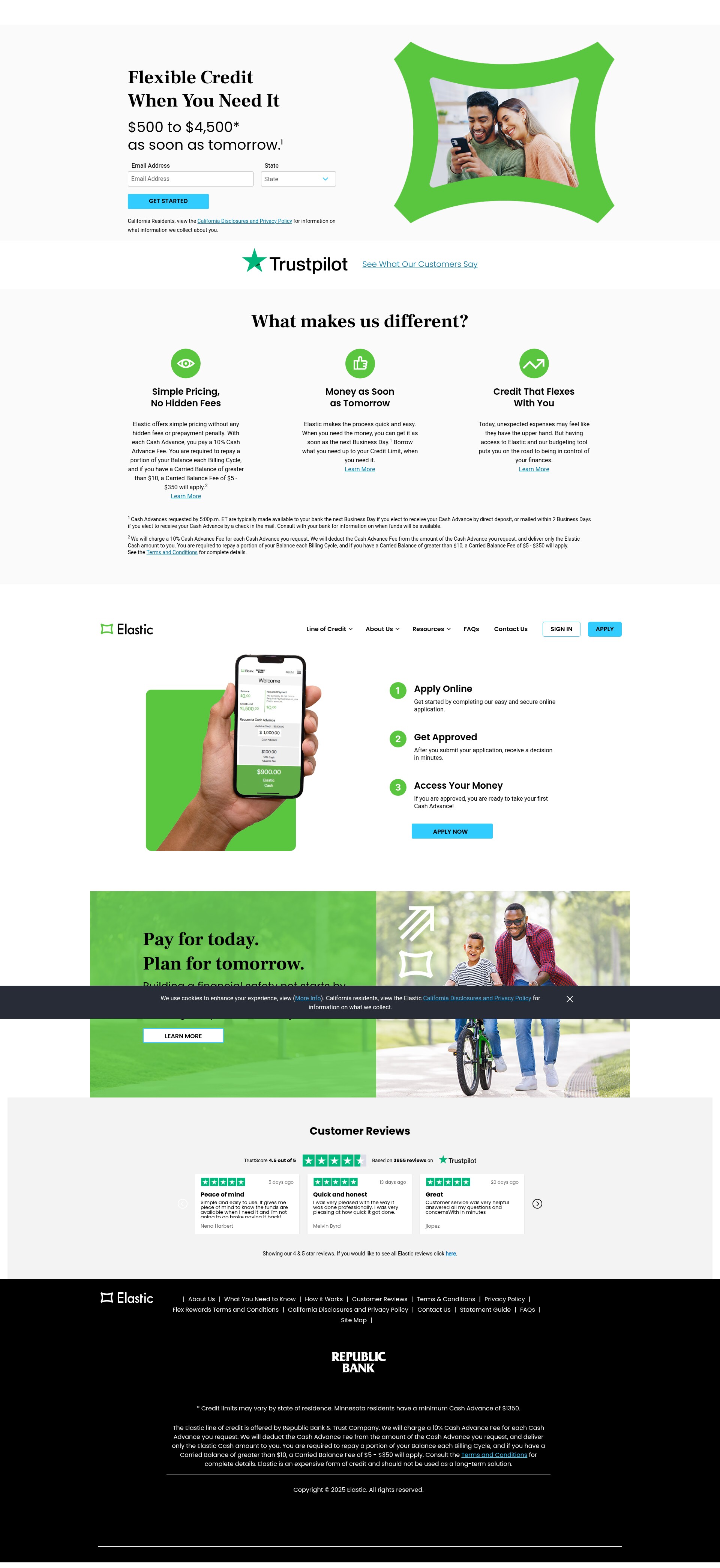Screenshot of elastic.com
