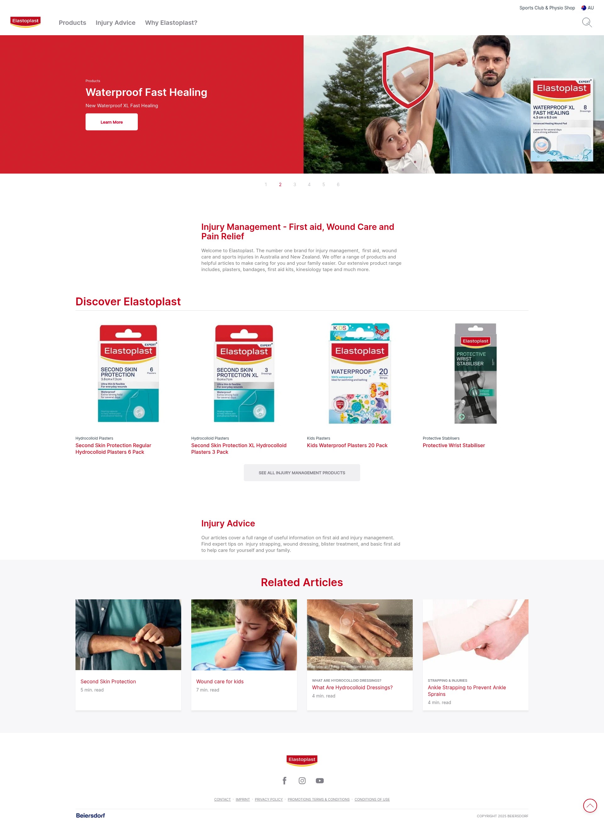 Screenshot of elastoplast.com.au