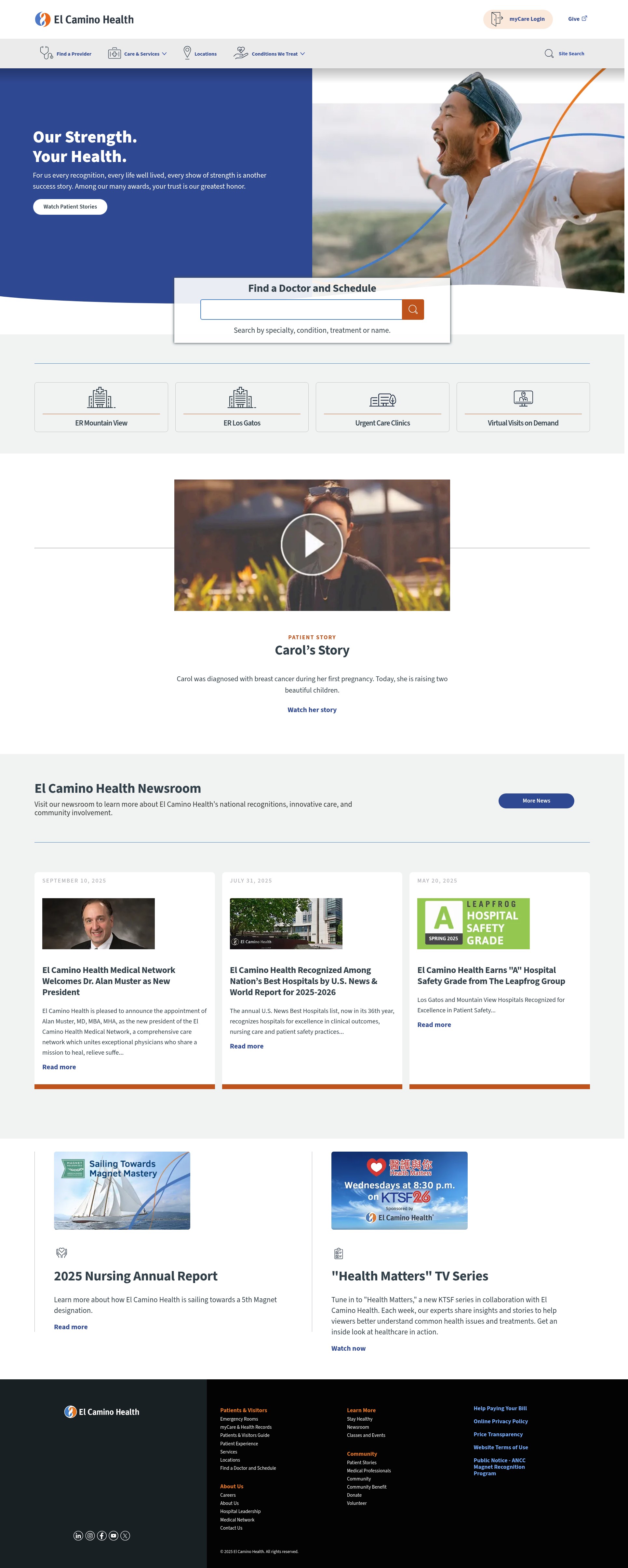 Screenshot of elcaminohealth.org