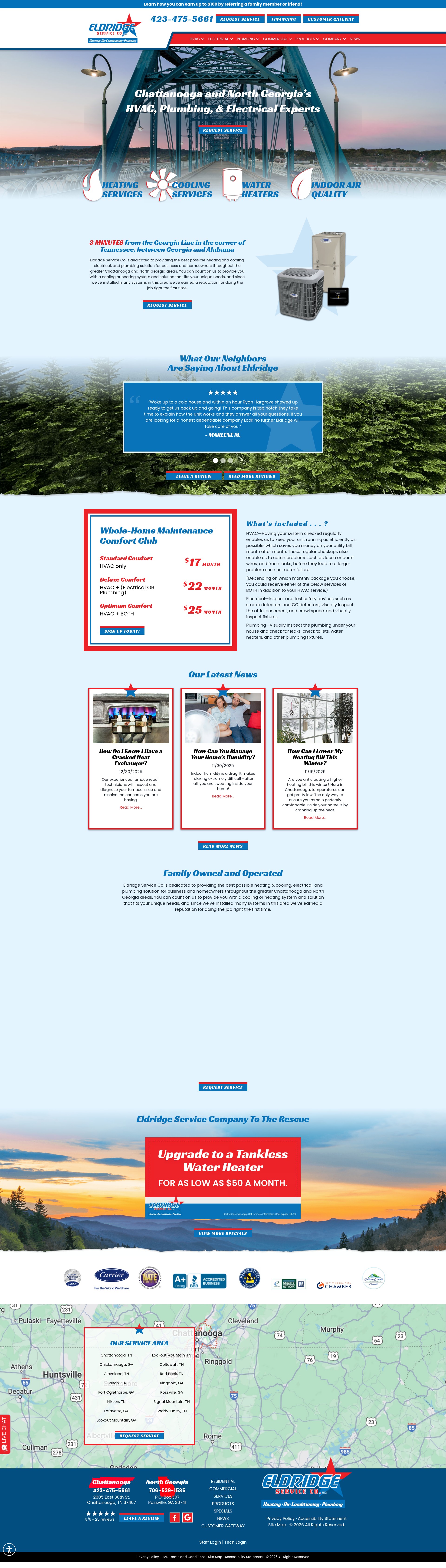 Screenshot of eldridgeservice.com