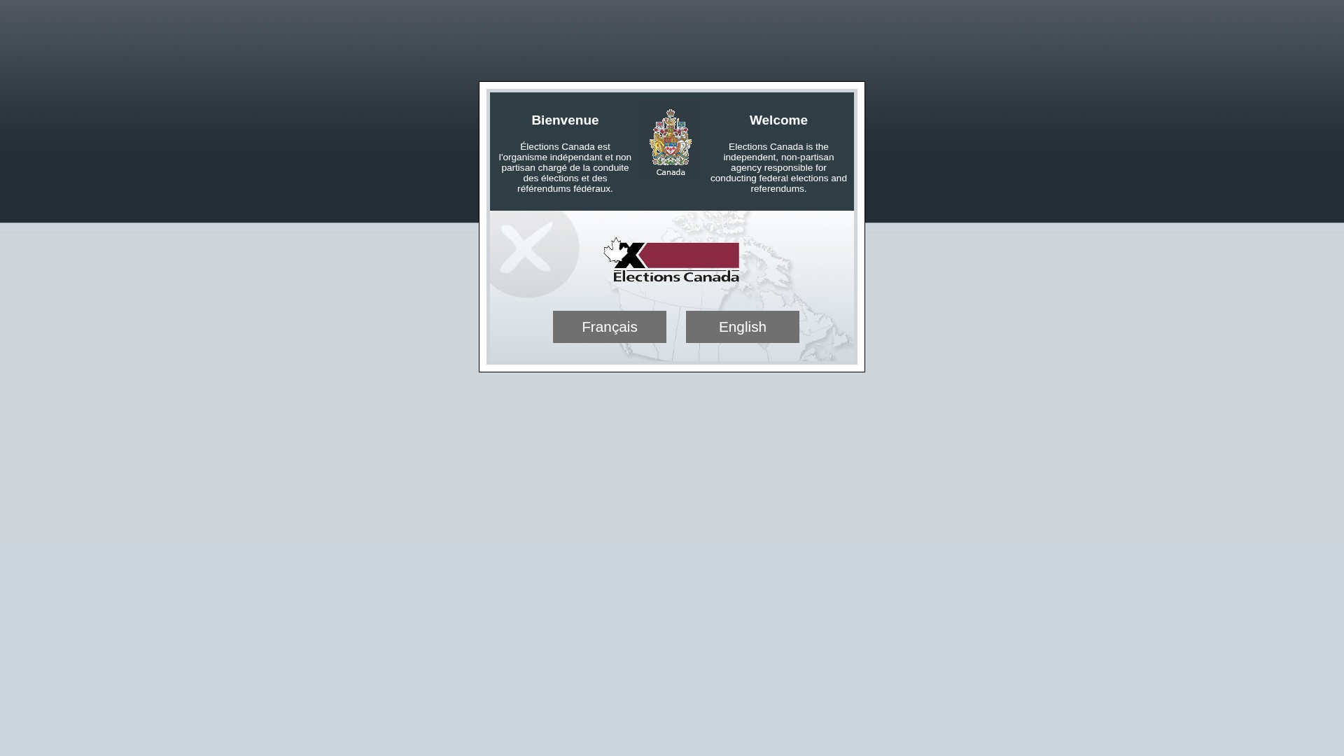 Screenshot of elections.ca