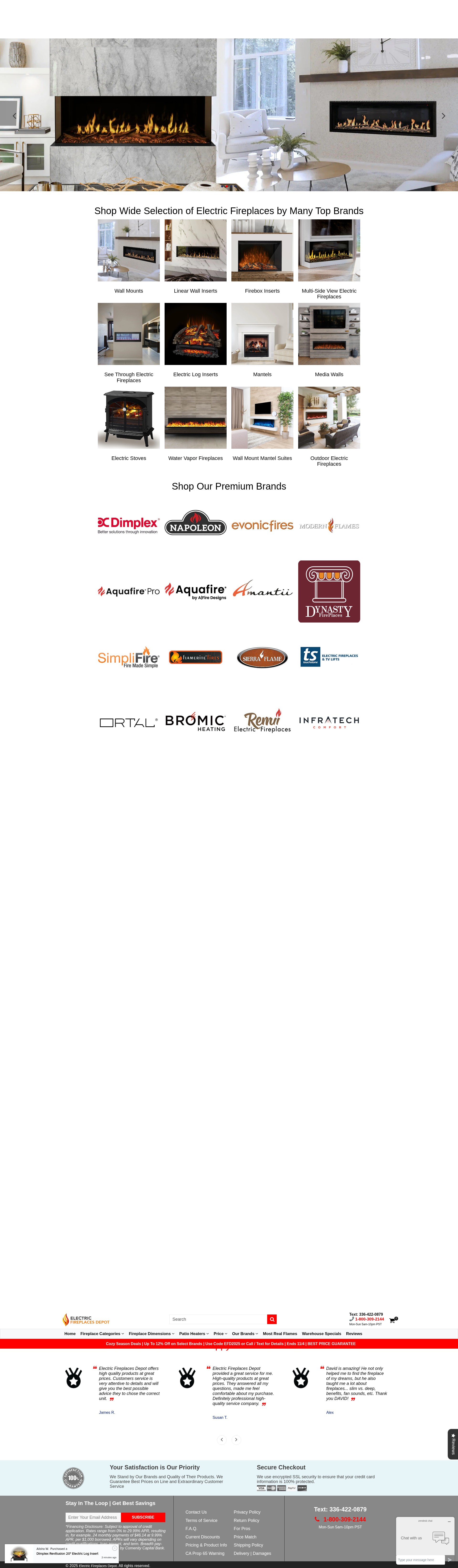 Screenshot of electricfireplacesdepot.com