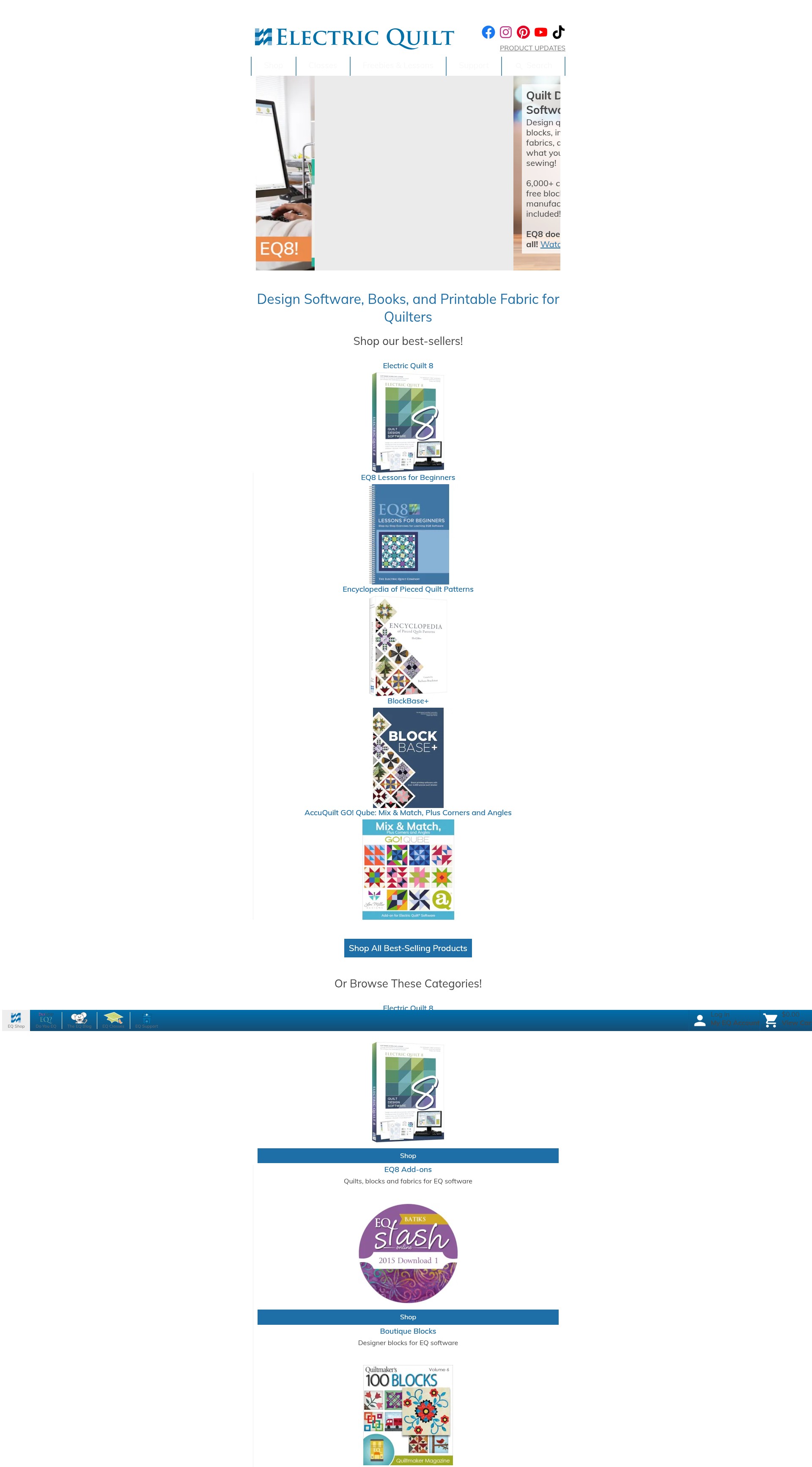 Screenshot of electricquilt.com