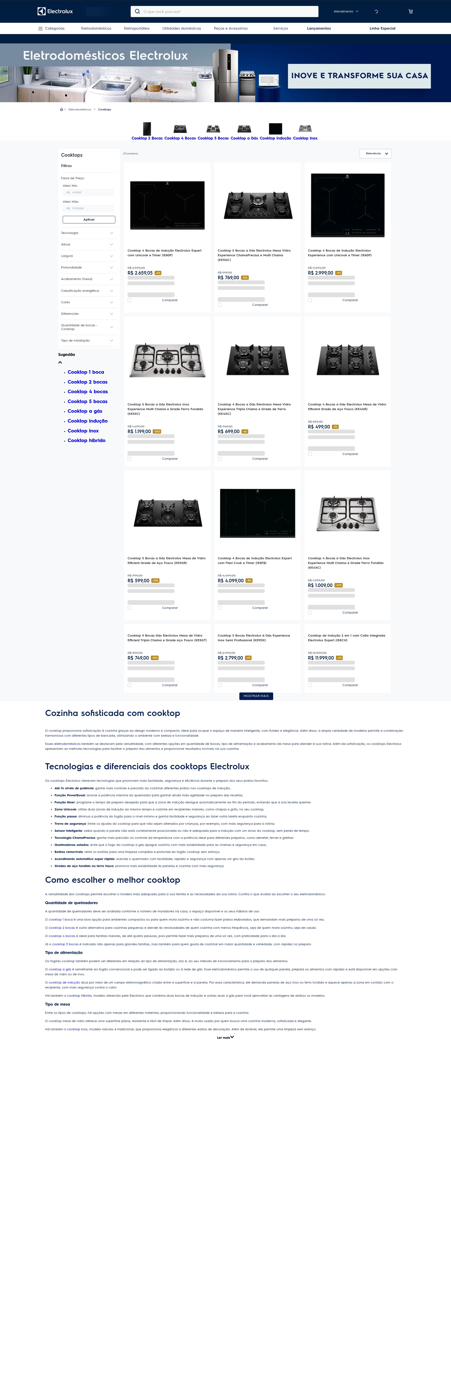 Screenshot of electrolux.com.br