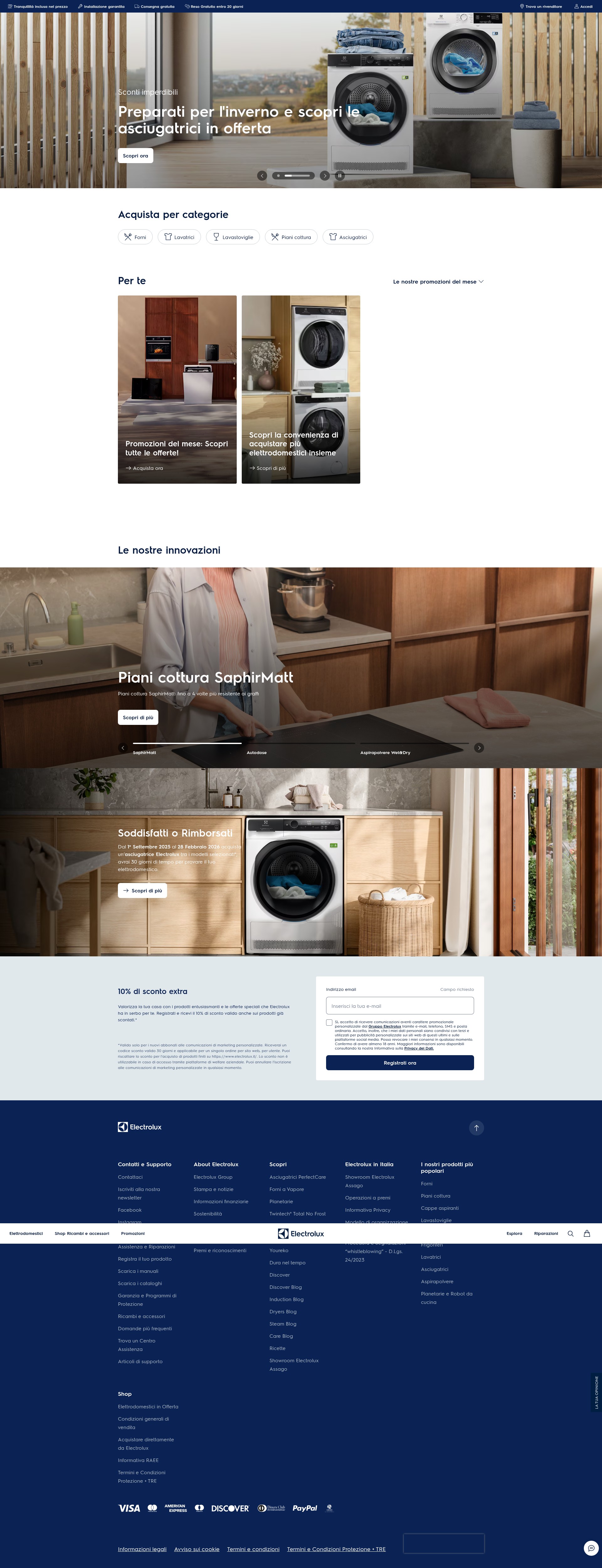 Screenshot of electrolux.it