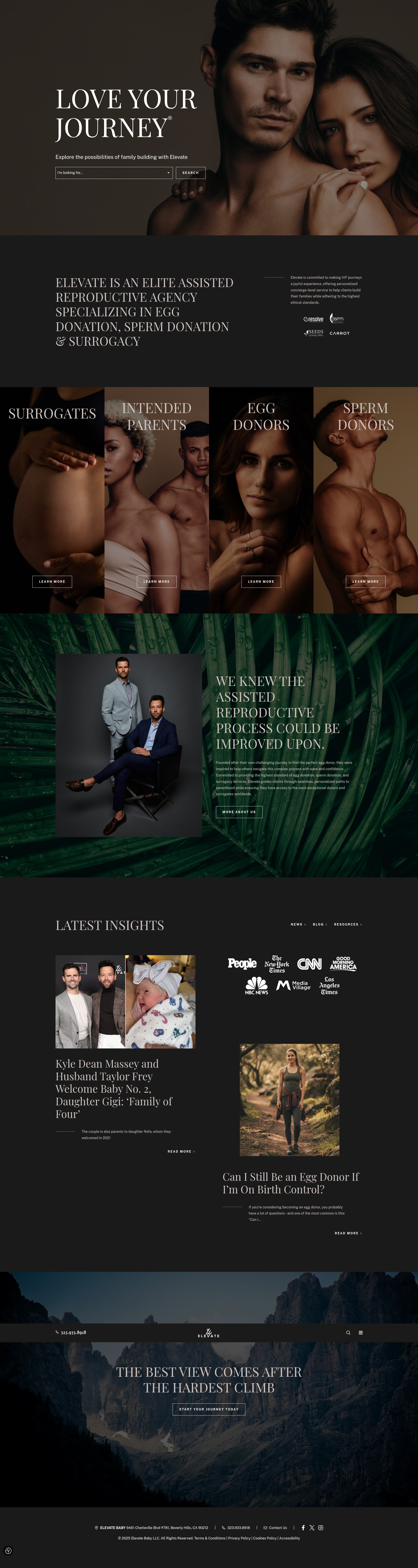 Screenshot of elevatebaby.com