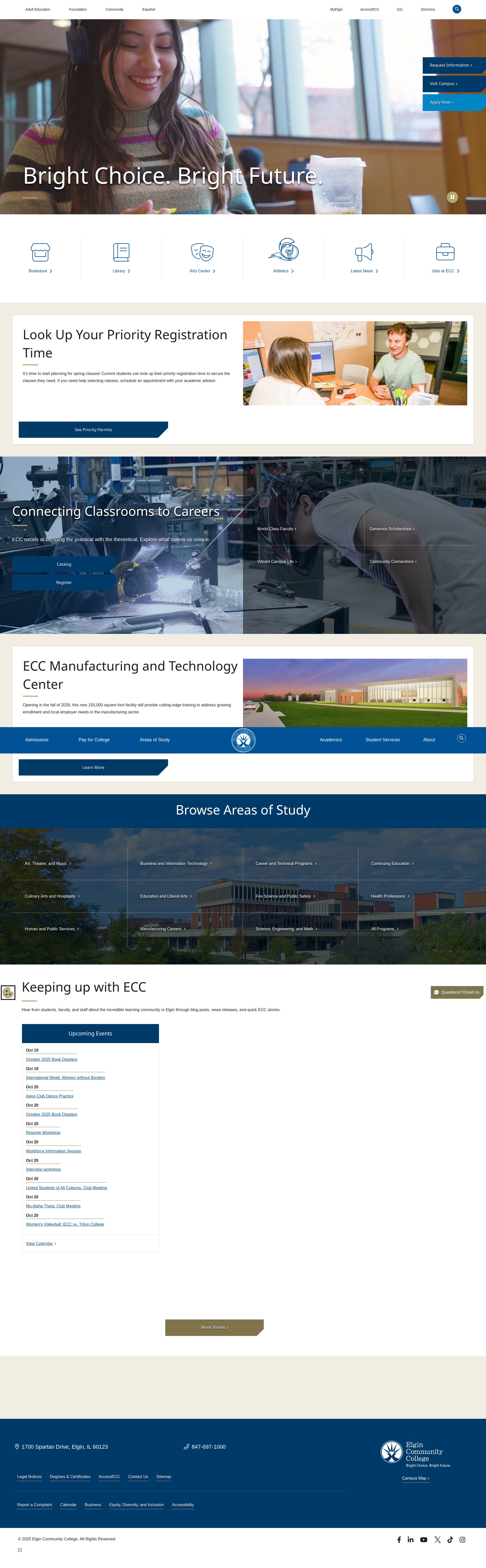 Screenshot of elgin.edu