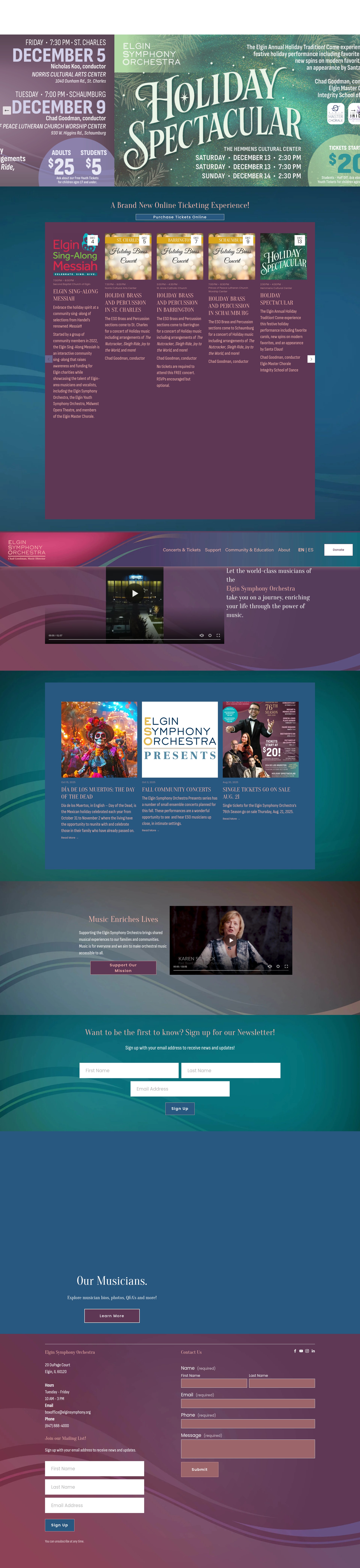 Screenshot of elginsymphony.org