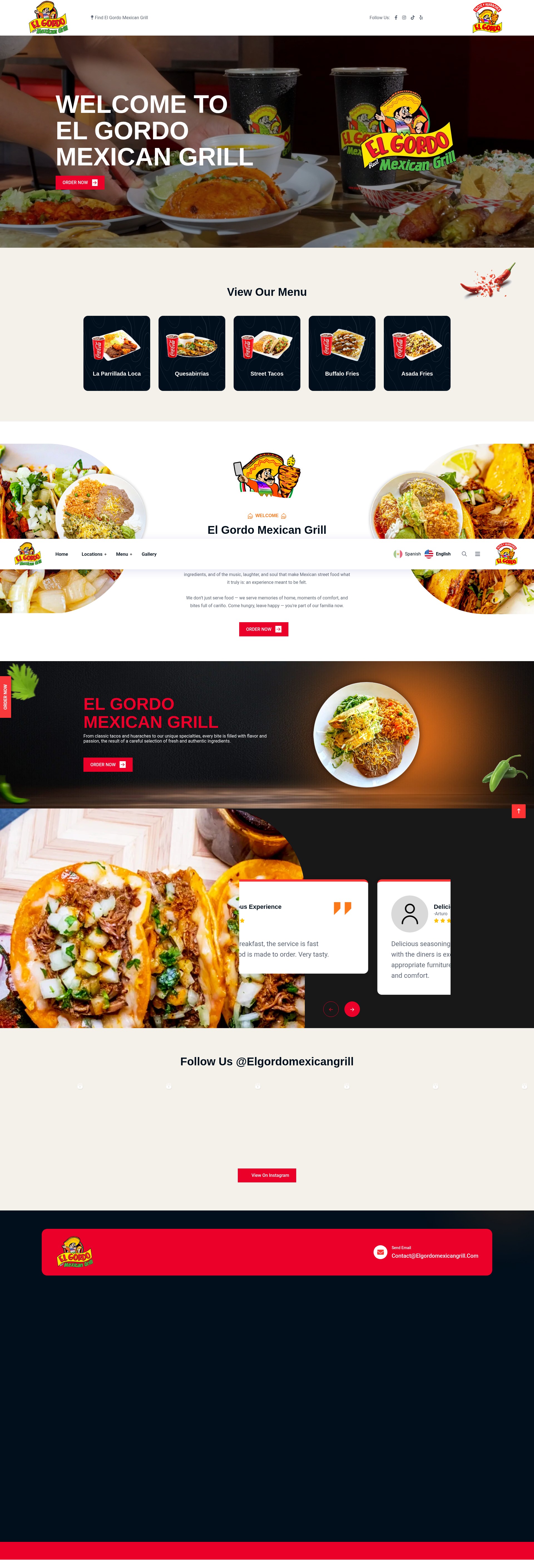 Screenshot of elgordomexicangrill.com