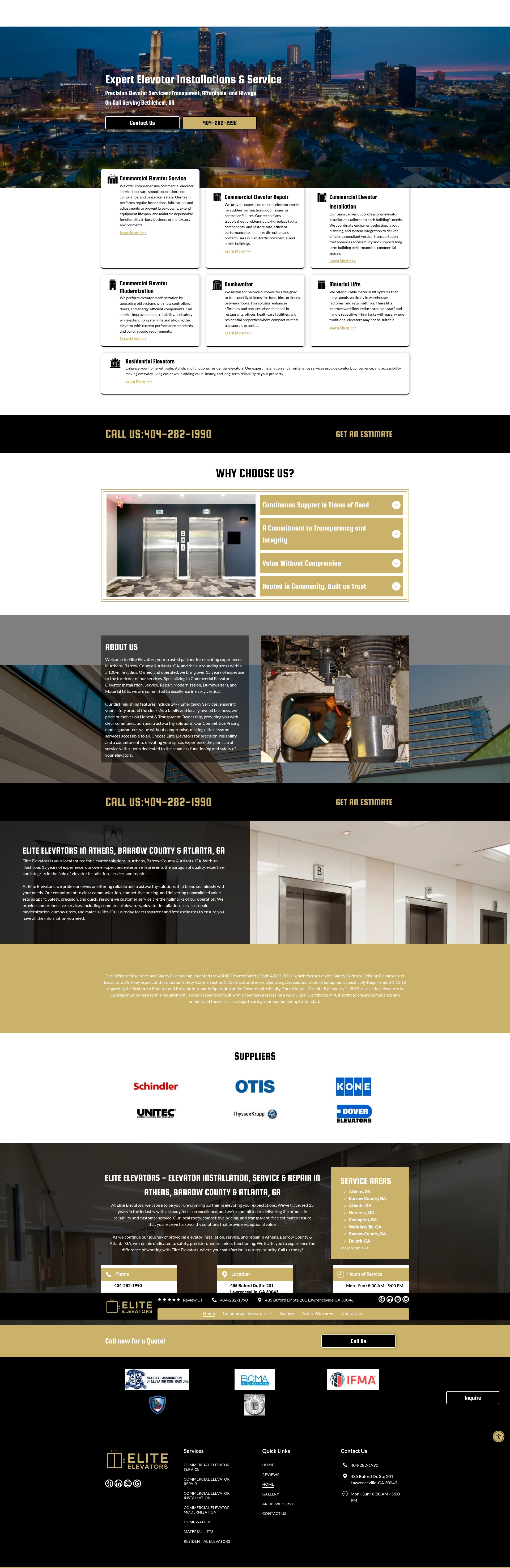 Screenshot of elite-elevators.com