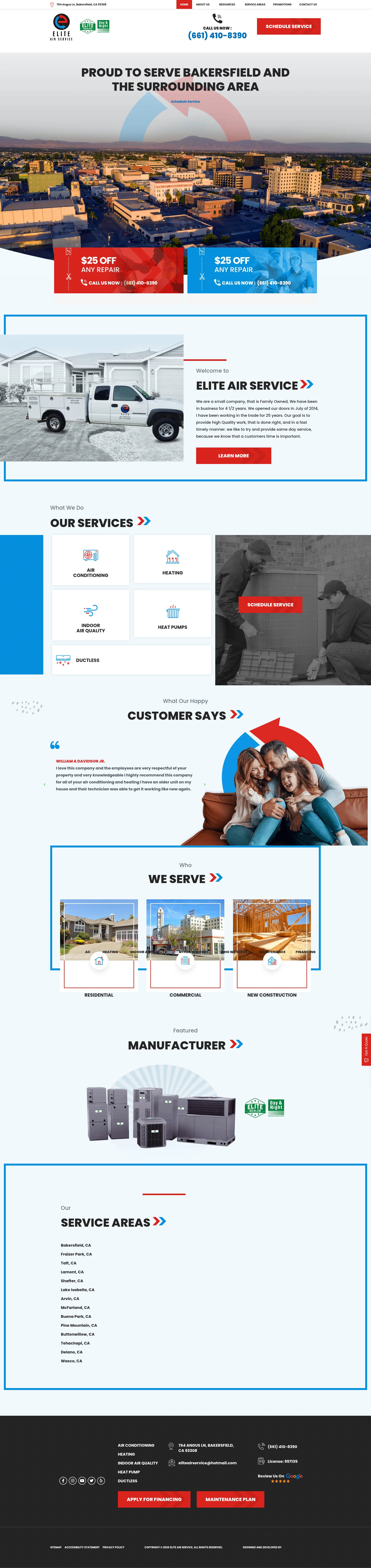 Screenshot of eliteairserviceca.com