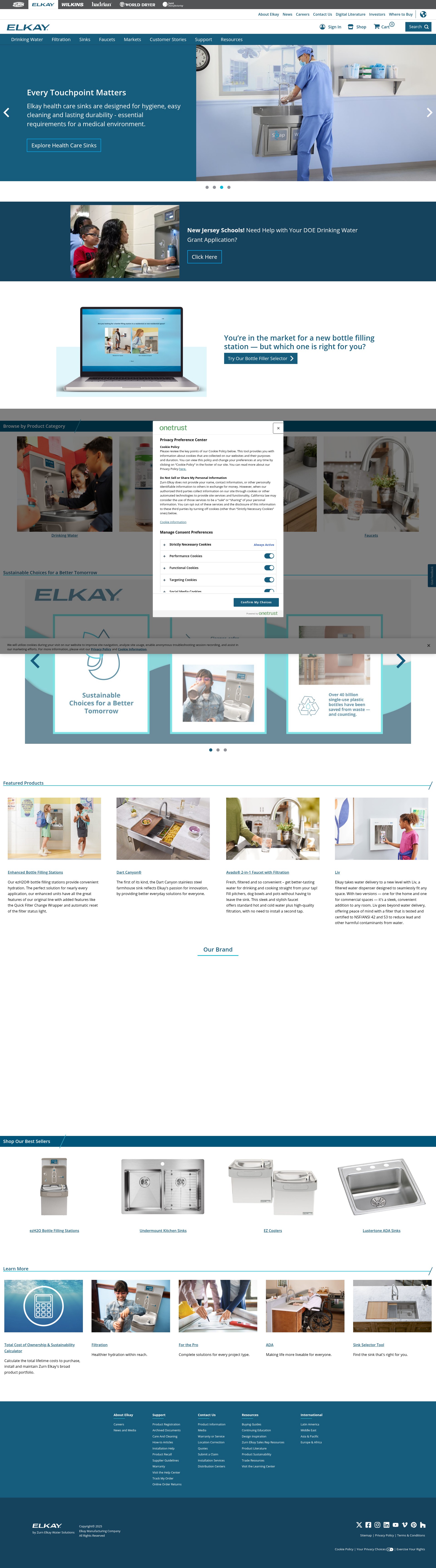 Screenshot of elkay.com