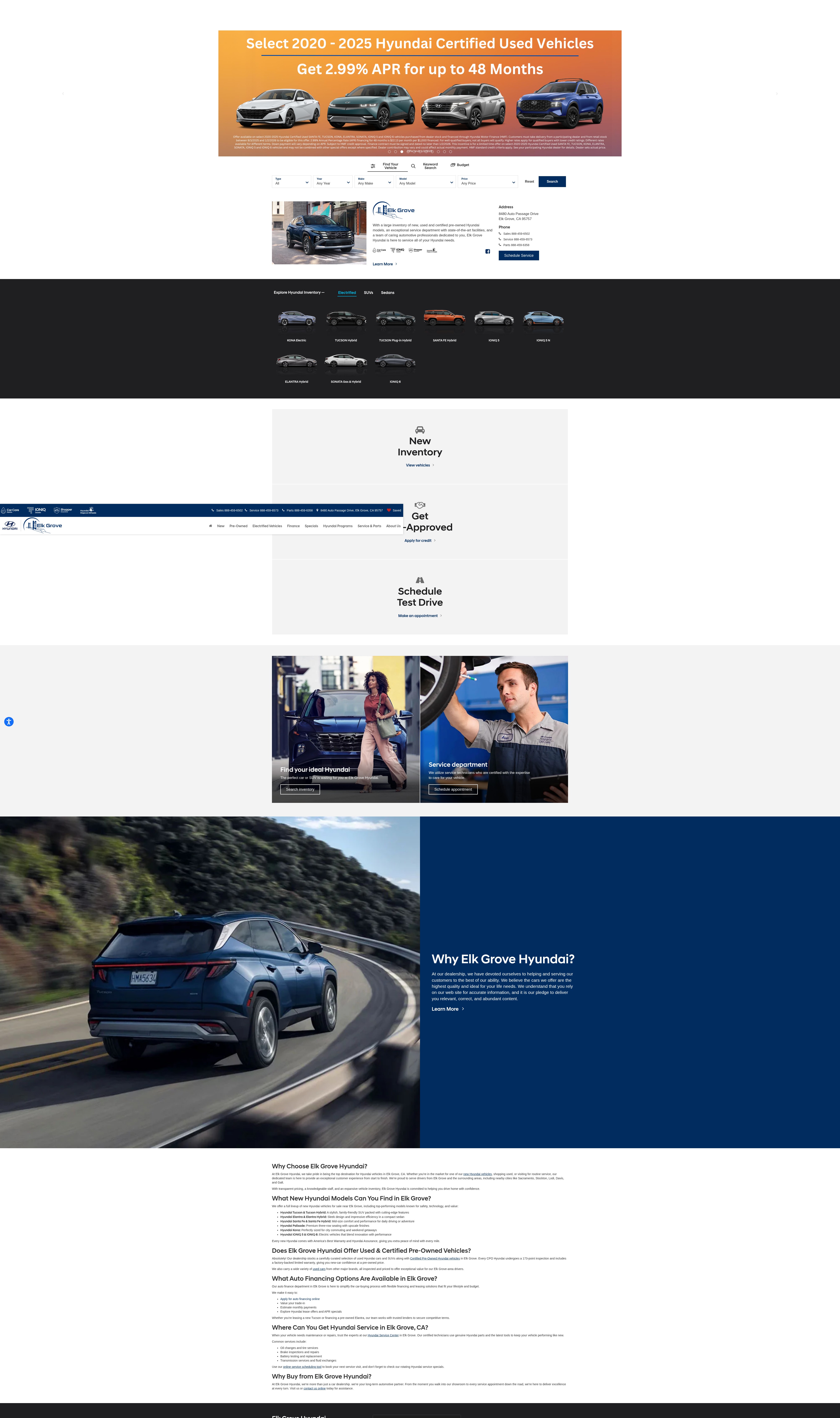 Screenshot of elkgrovehyundai.com