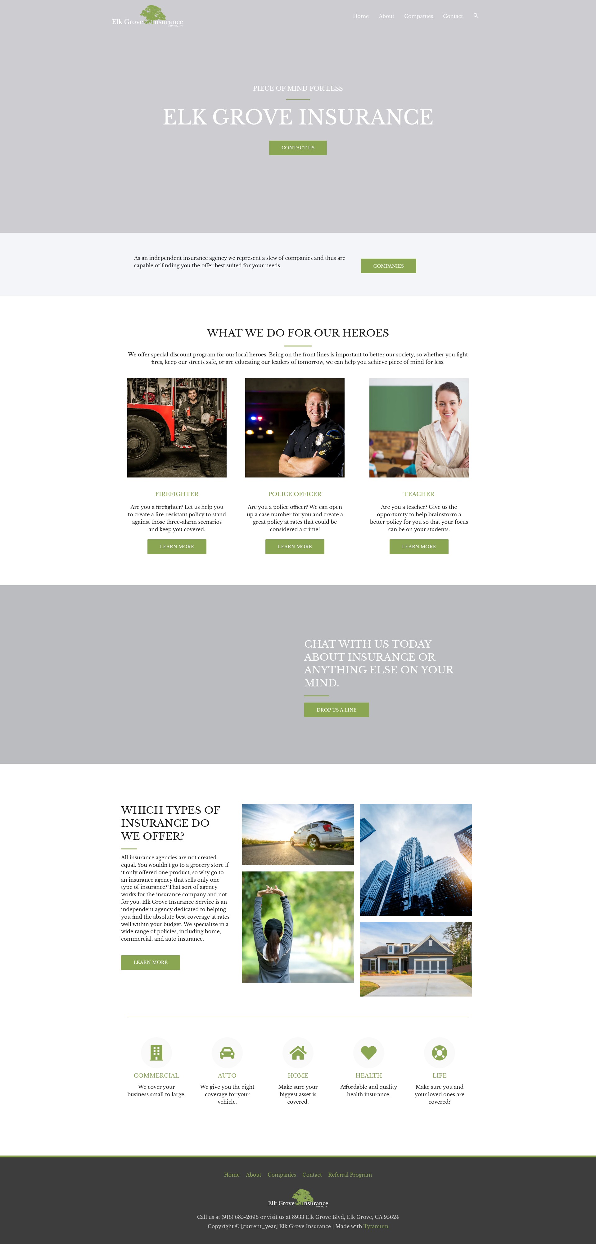 Screenshot of elkgroveins.com
