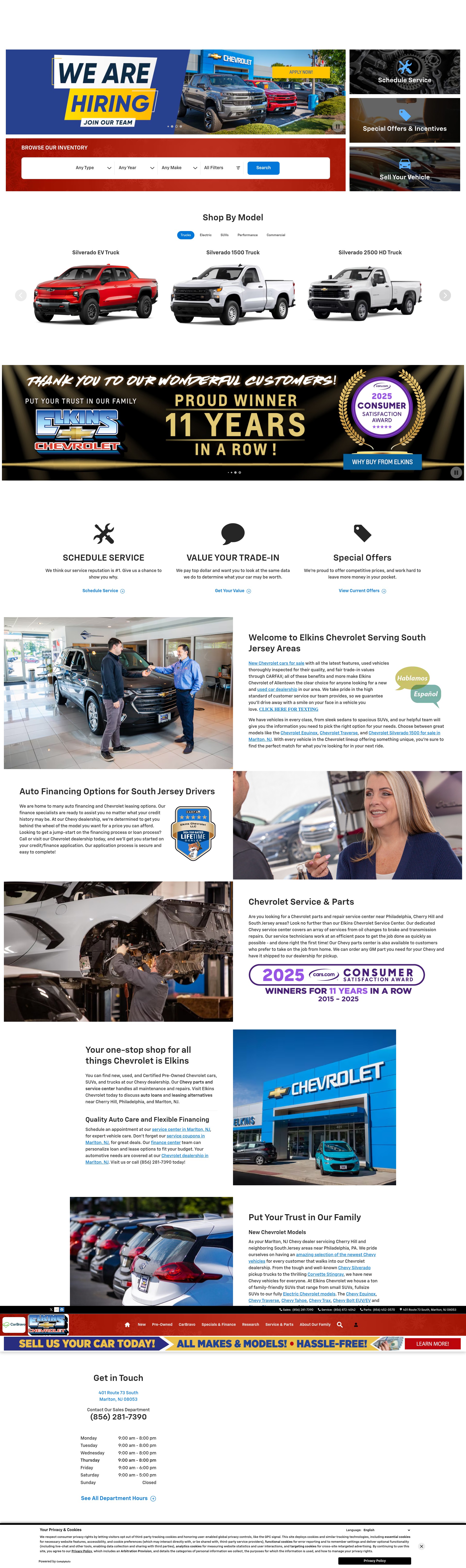 Screenshot of elkinschevrolet.com