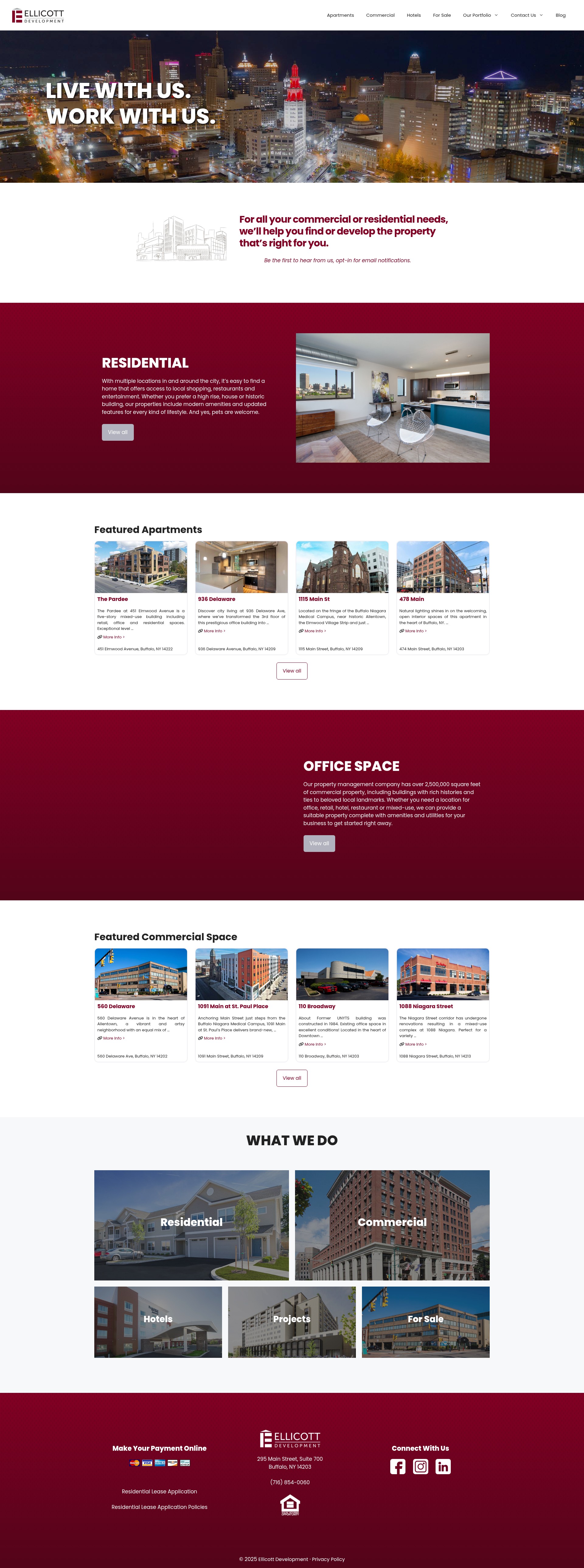 Screenshot of ellicottdevelopment.com