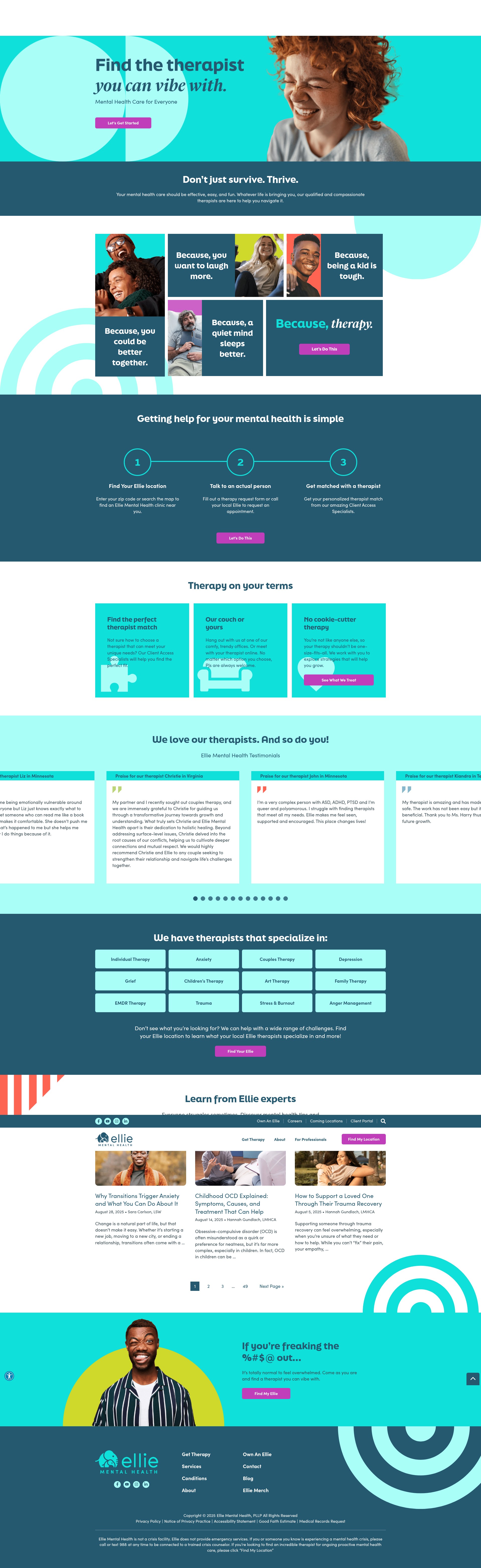 Screenshot of elliementalhealth.com