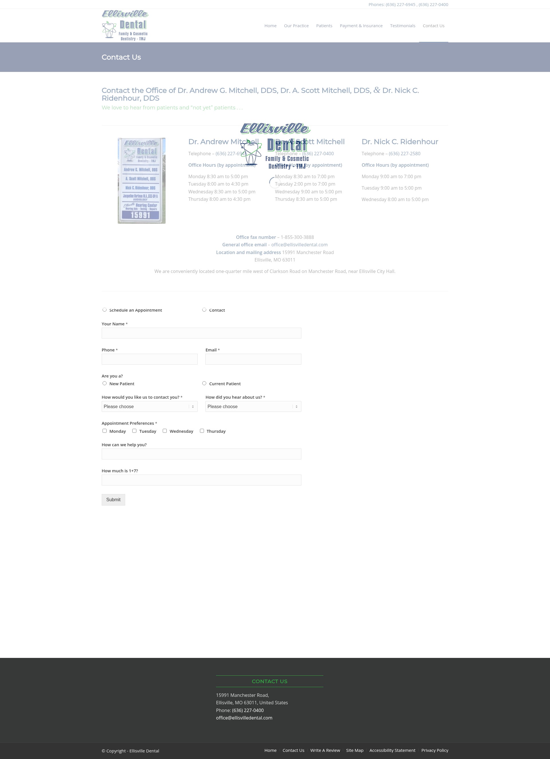 Screenshot of ellisvilledental.com
