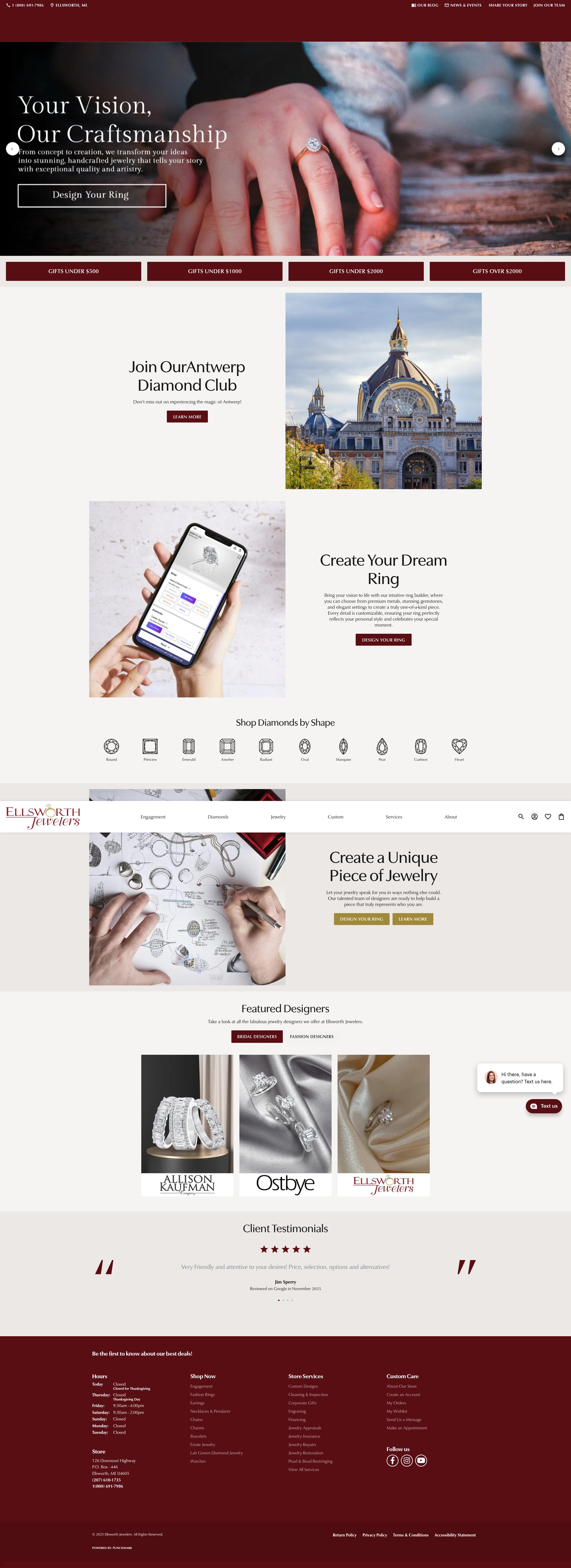 Screenshot of ellsworthjewelers.com