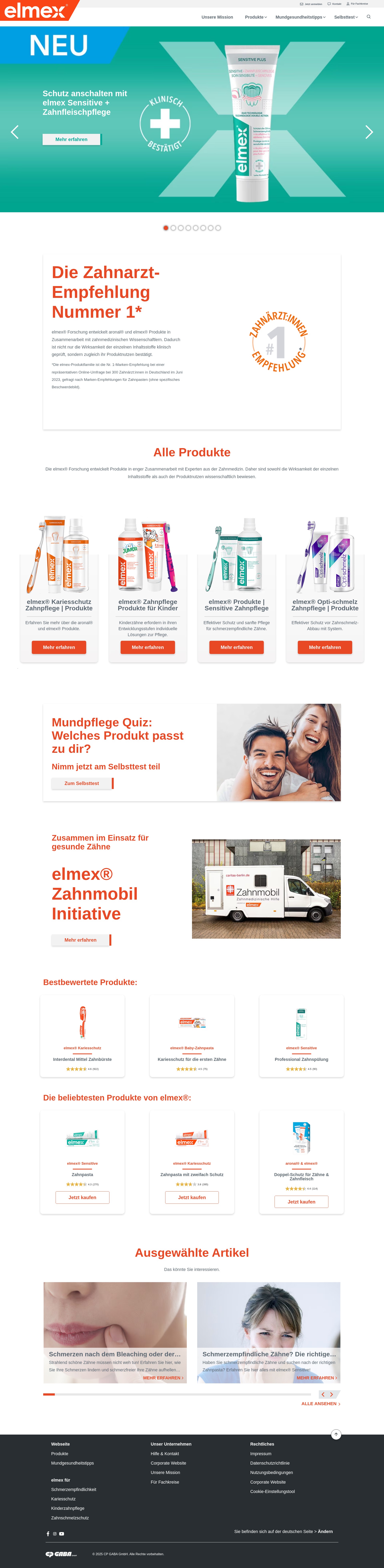 Screenshot of elmex.de