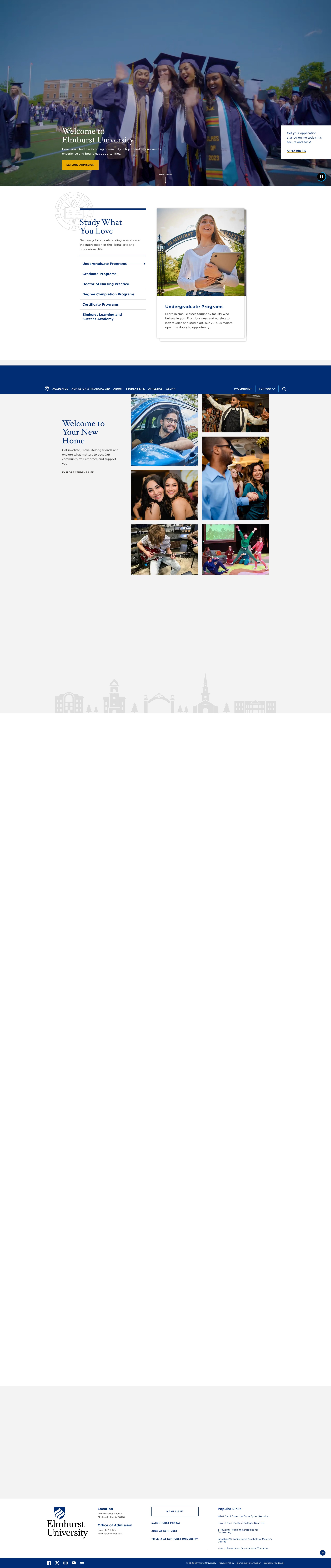 Screenshot of elmhurst.edu