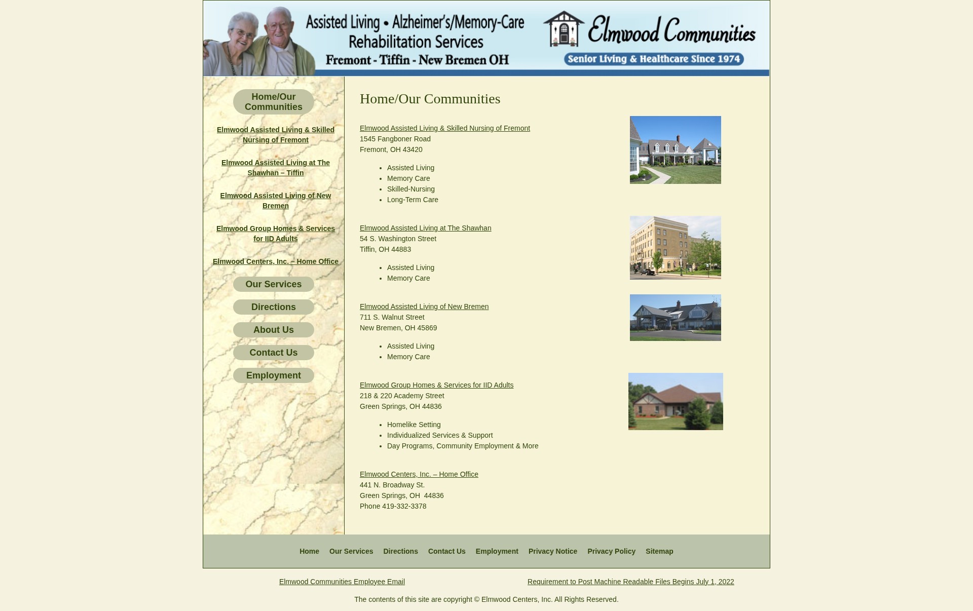 Screenshot of elmwoodcommunities.com