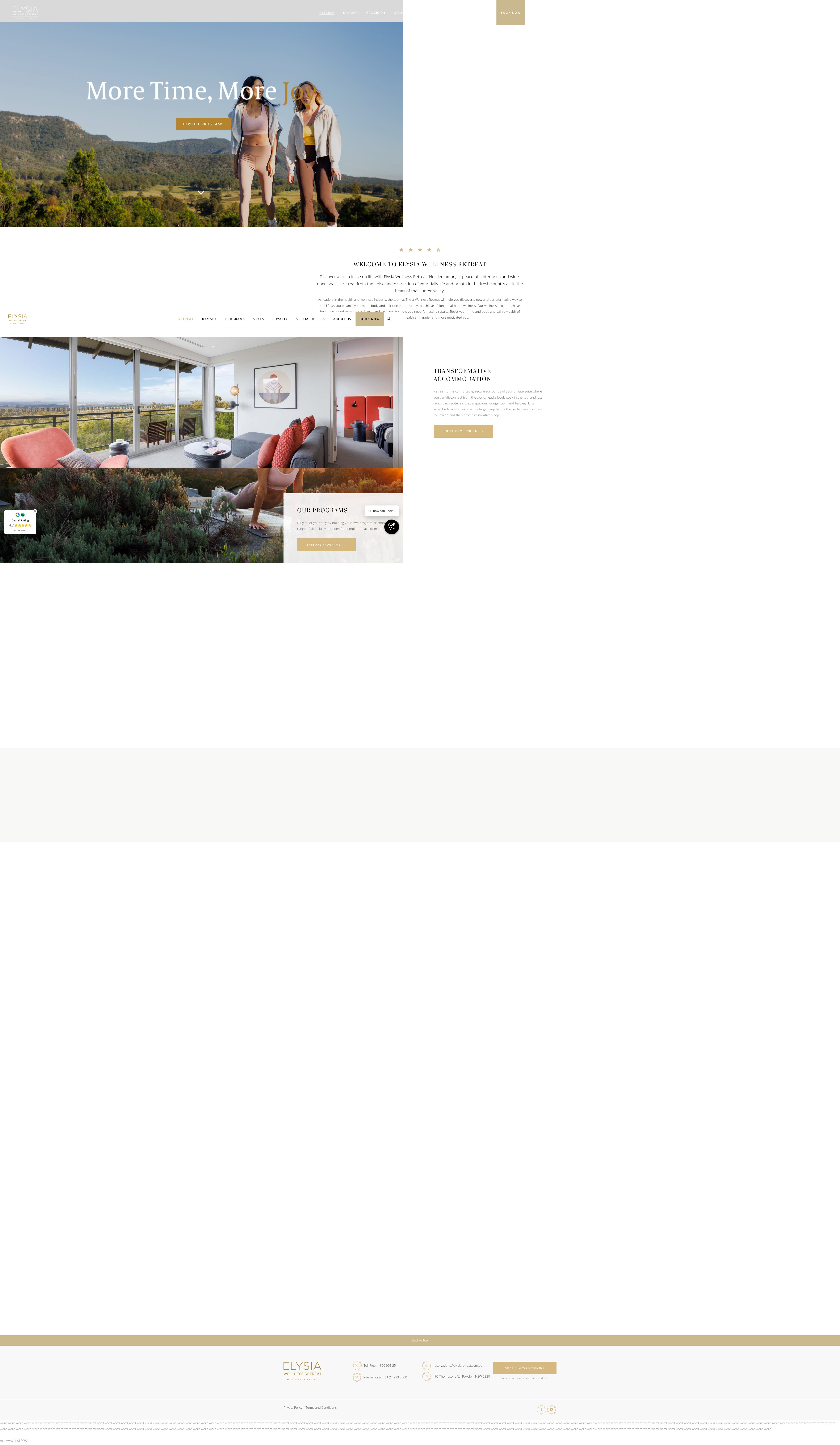 Screenshot of elysiaretreat.com.au